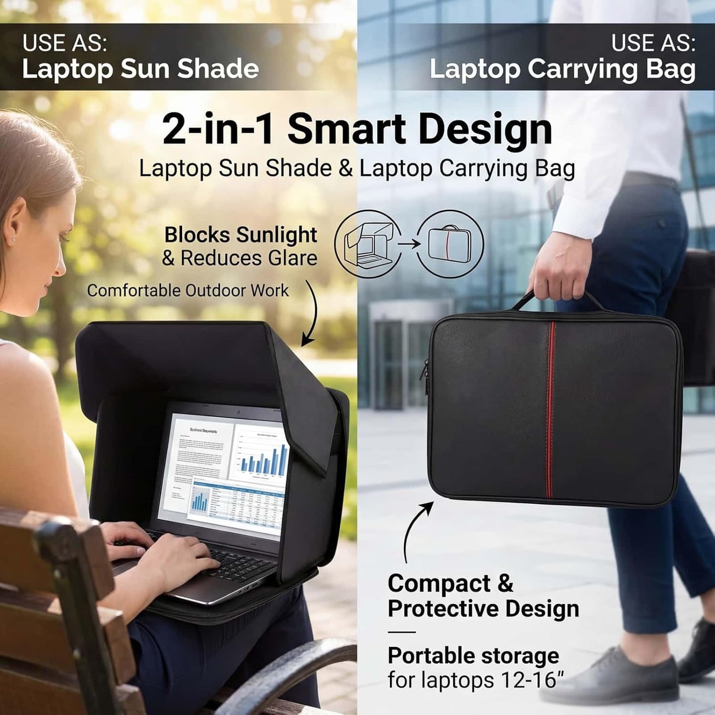 Ssumght Foldable Laptop Sun Shade Screen Protector Glare Shield Privacy NEW