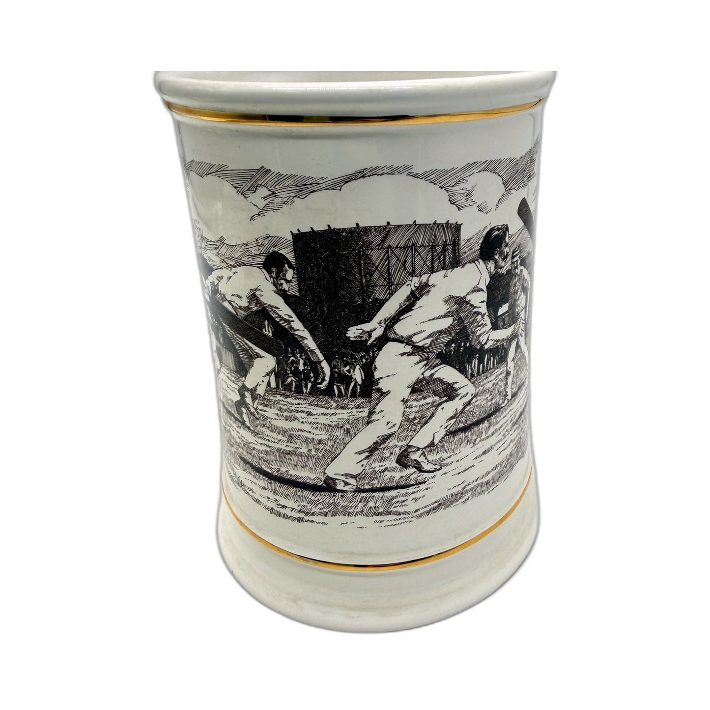 VINTAGE Franklin Porcelain Ashes Centenary Commemorative Tankard & Certificate