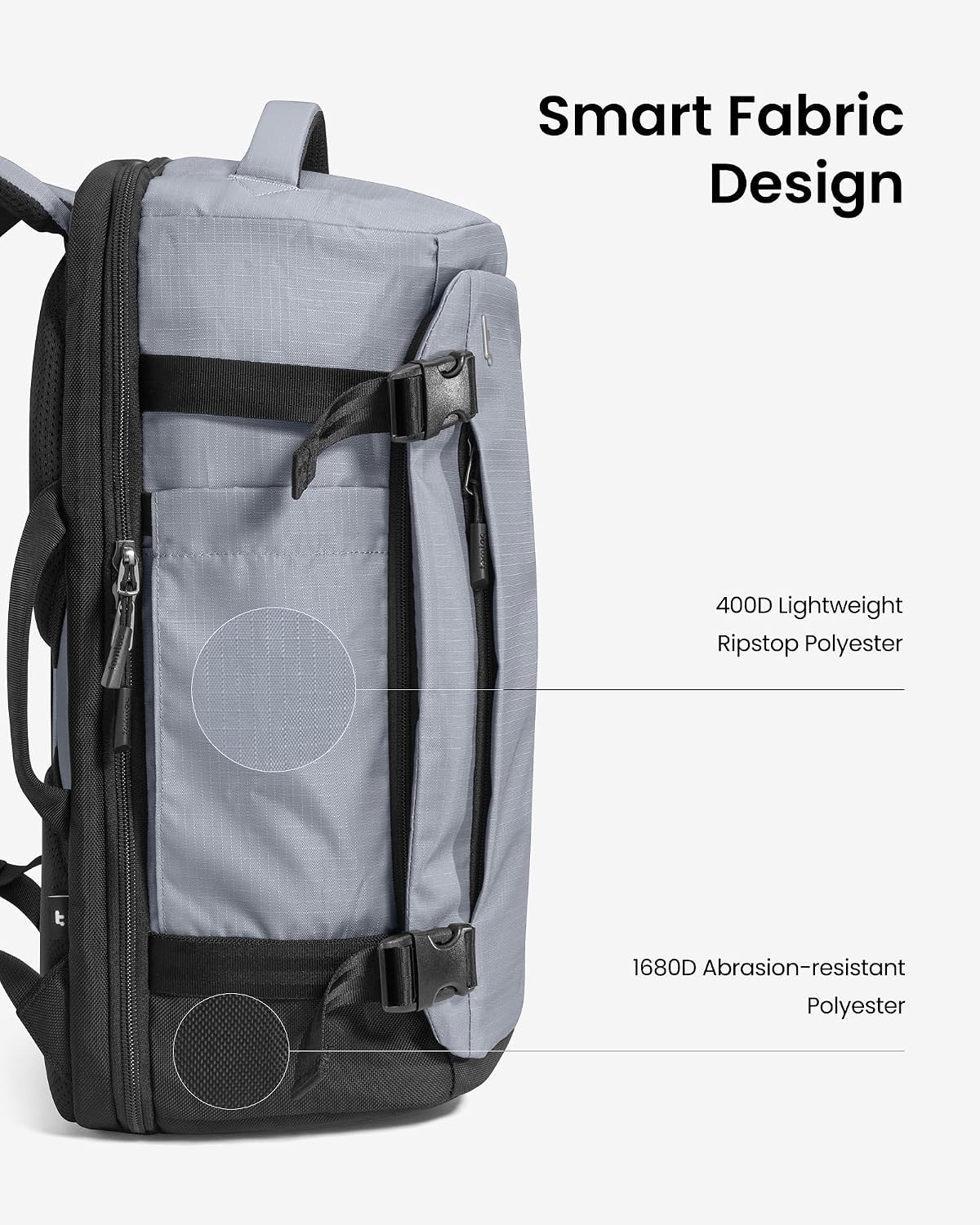 tomtoc 28L Light Grey Travel Backpack, Carry-On Luggage, TSA Friendly NEW