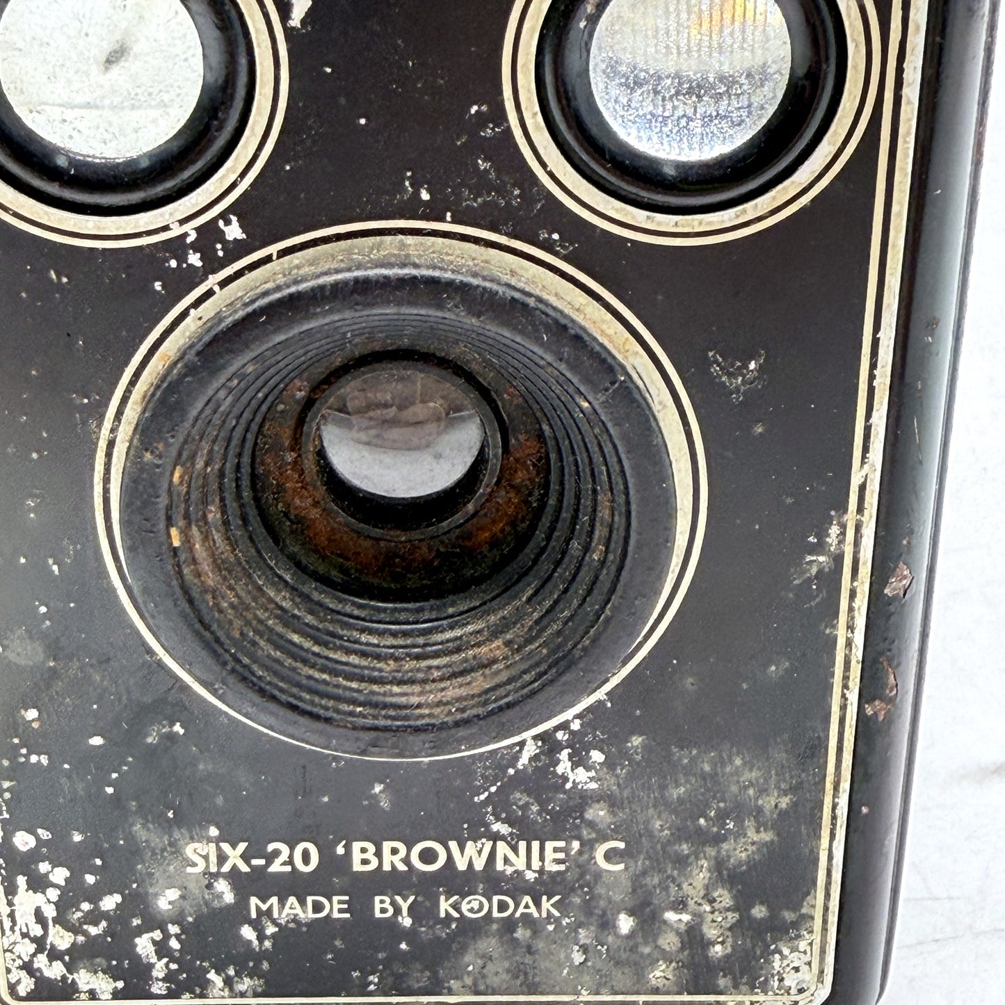 VINTAGE Kodak London Six-20 Brownie Model C Antique Black Camera Box