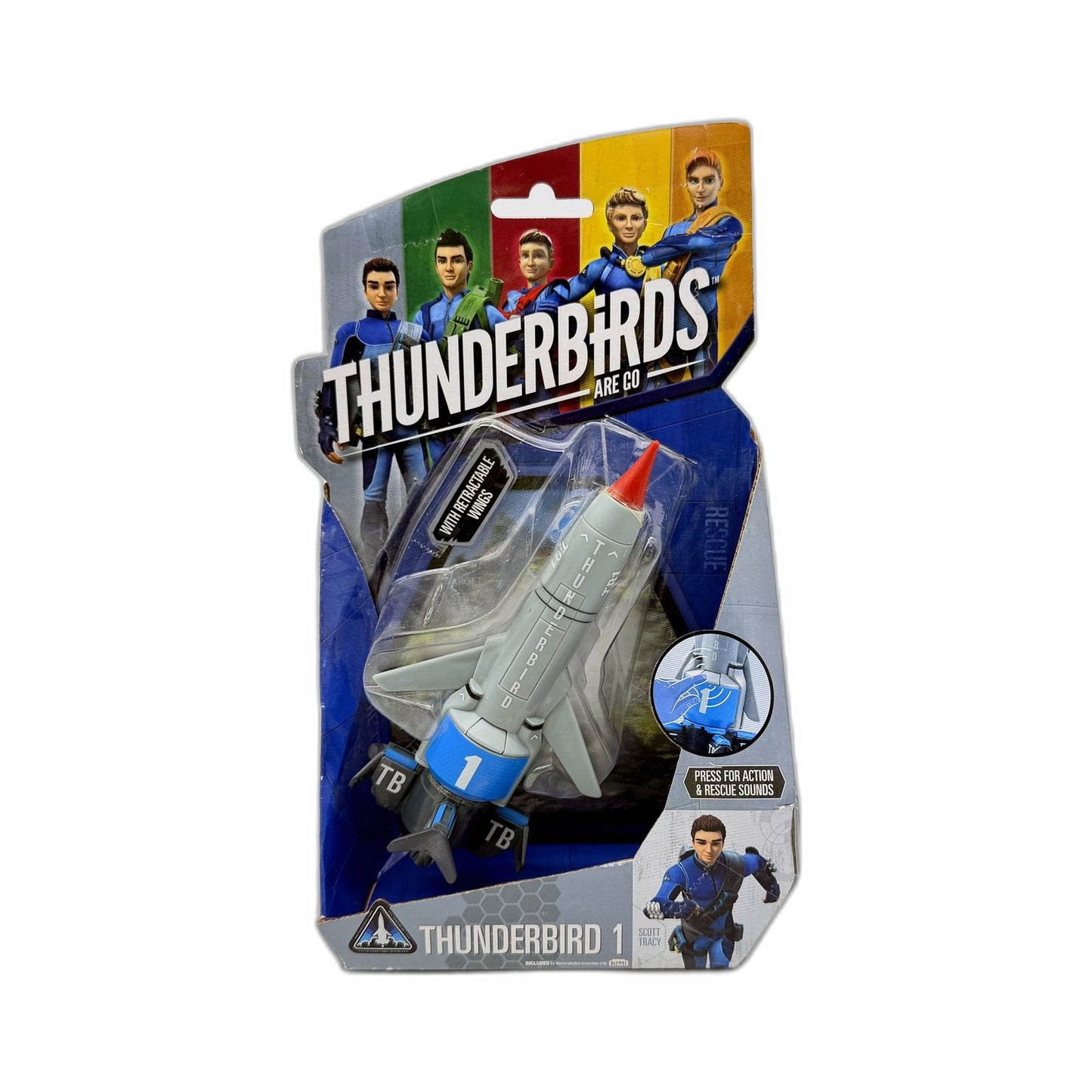 2014 Thunderbirds TB1 Gray & Blue Toy Rocket - Authentic Collectible