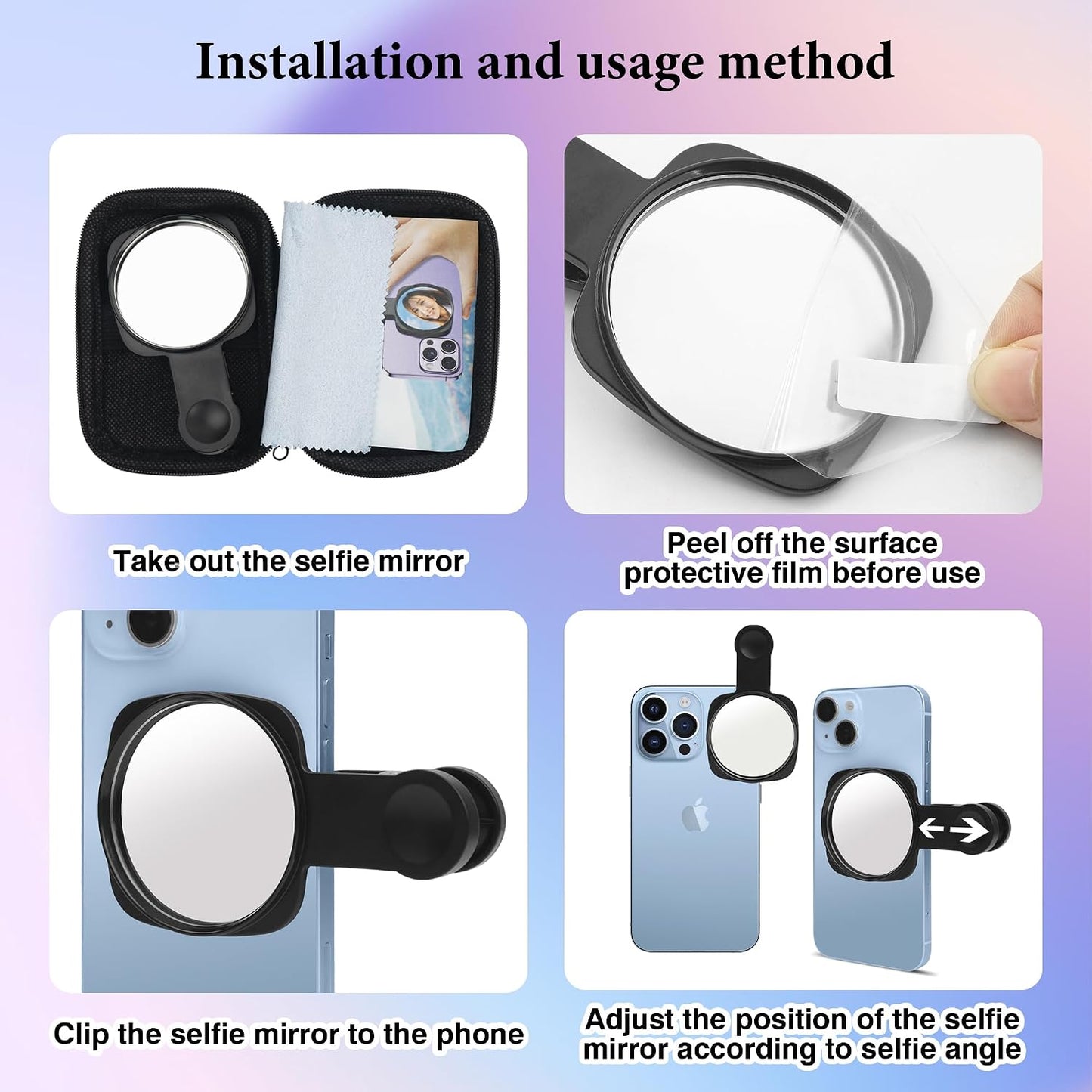 Esdallina Selfie Stick with Rear Camera Mirror for Hands-Free Photos in NEW
