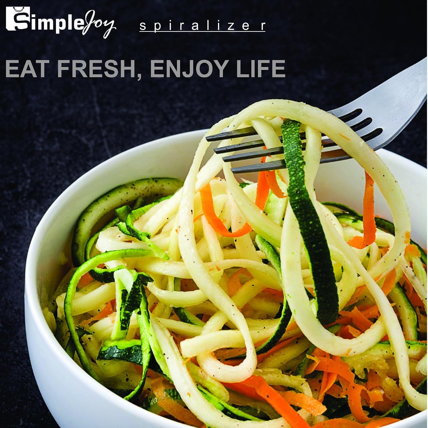 SIMPLEJOY Foldable 5-Blade Vegetable Spiralizer Zucchini Cutter White Green NEW