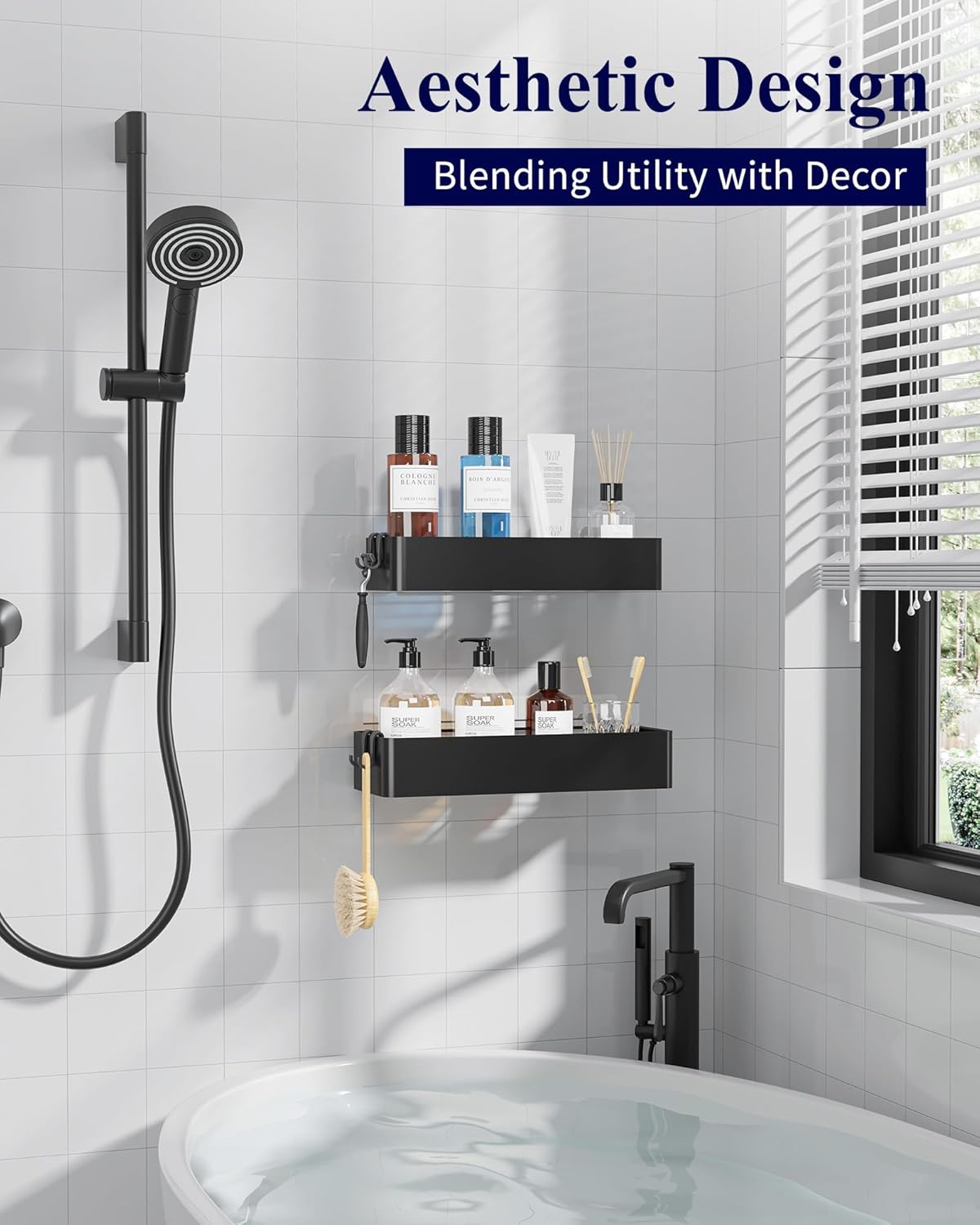 Kitsure Adhesive Soap Dishes Bathroom Shower Caddy 2 Pack Durable NEW