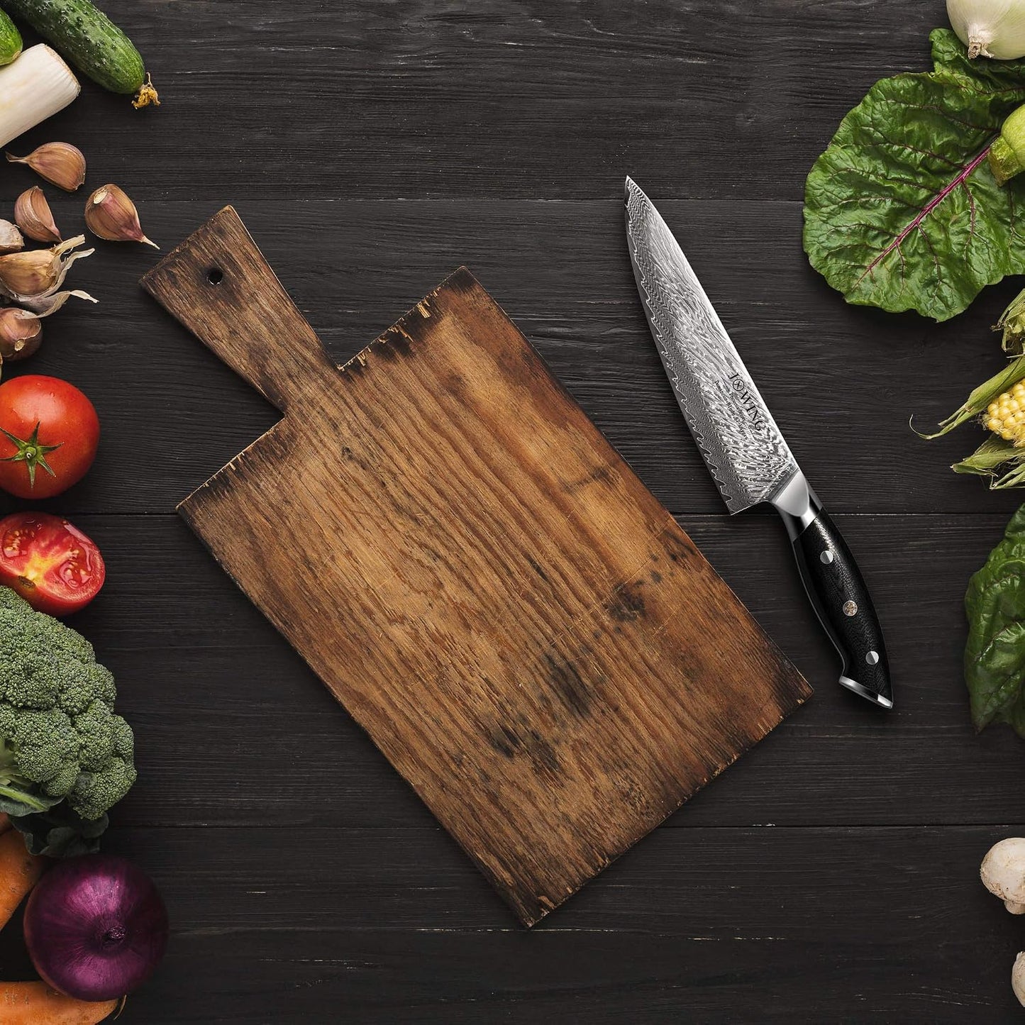 JXWING 8 Chef's Knives Inch Ultra Sharp Damascus Steel Chef Knife with G10 NEW