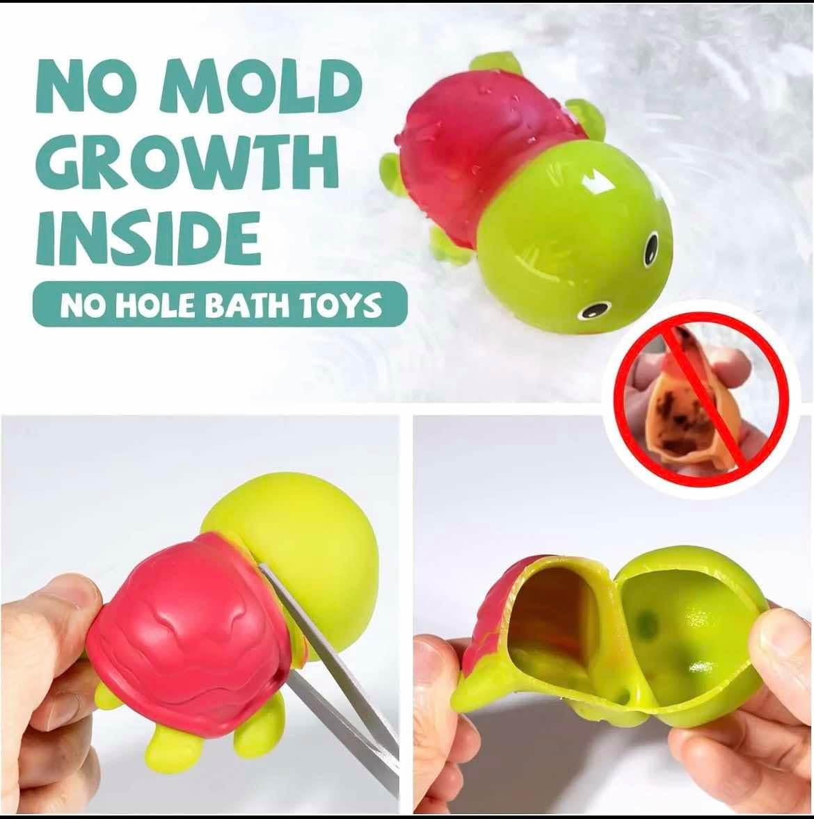 Ameon No Hole Mold-Free Baby Bath Toys for 1+ Years Jungle Theme 6 Piece NEW