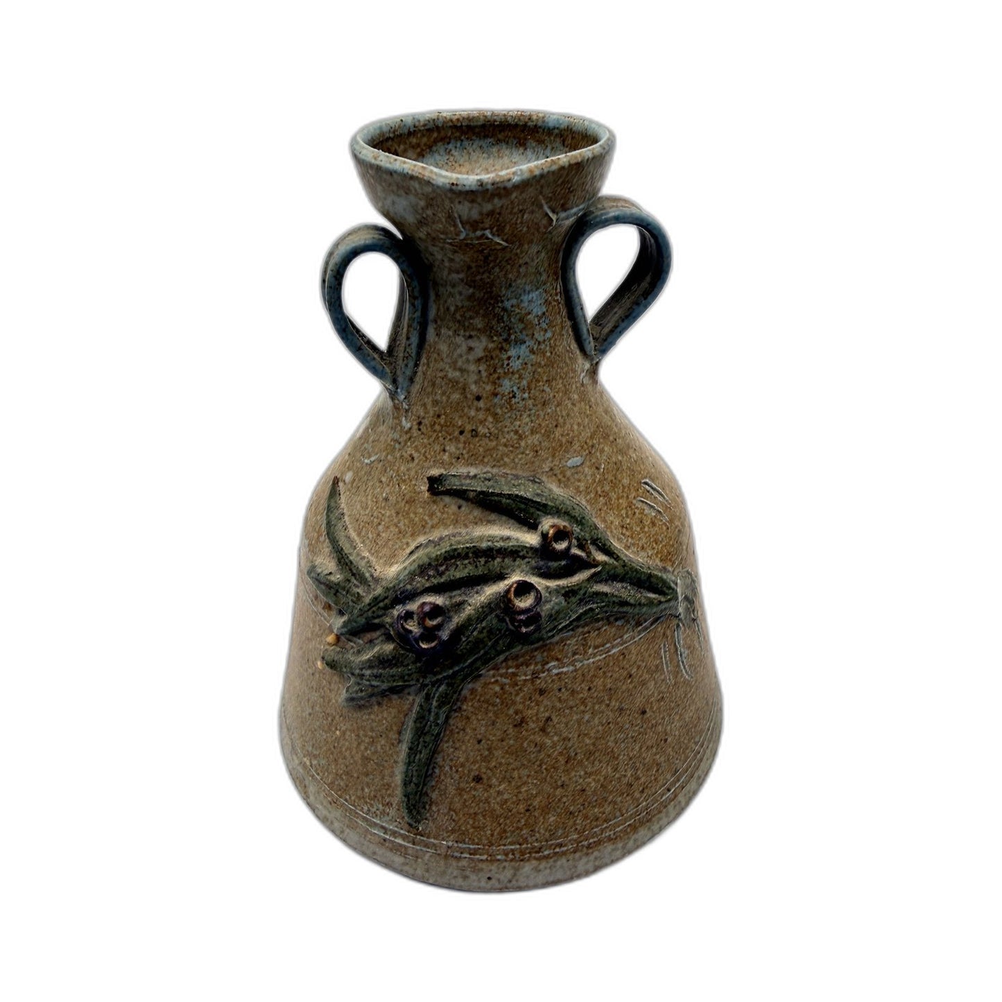 Australian Made Hand Crafted Gum Nut & Leaf Themed Pottery Vases
