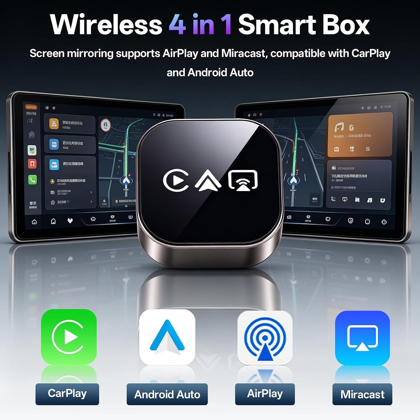 EleFox 4-in-1 Wireless CarPlay Adapter Converts Wired to Input Adapters NEW