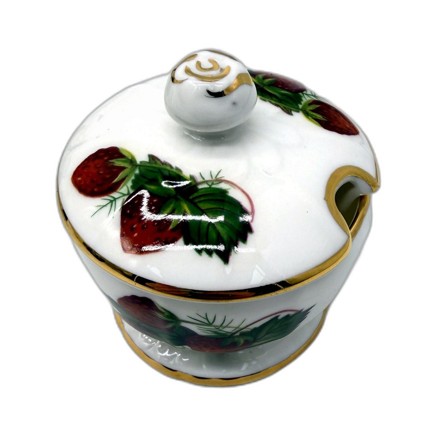 Hammersley Bone China Salt and Pepper Shaker Set Vintage Floral Strawberry