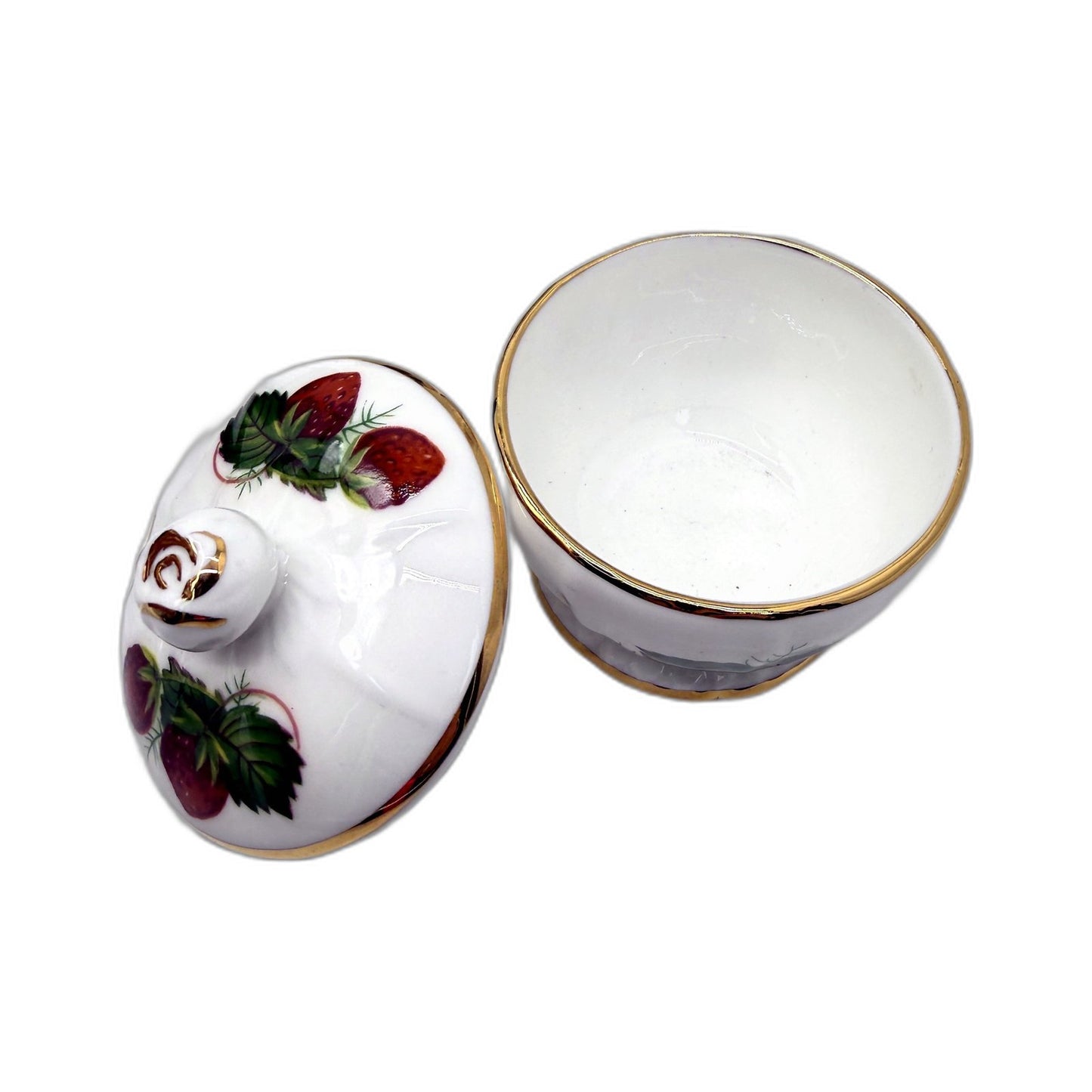 Hammersley Bone China Salt and Pepper Shaker Set Vintage Floral Strawberry