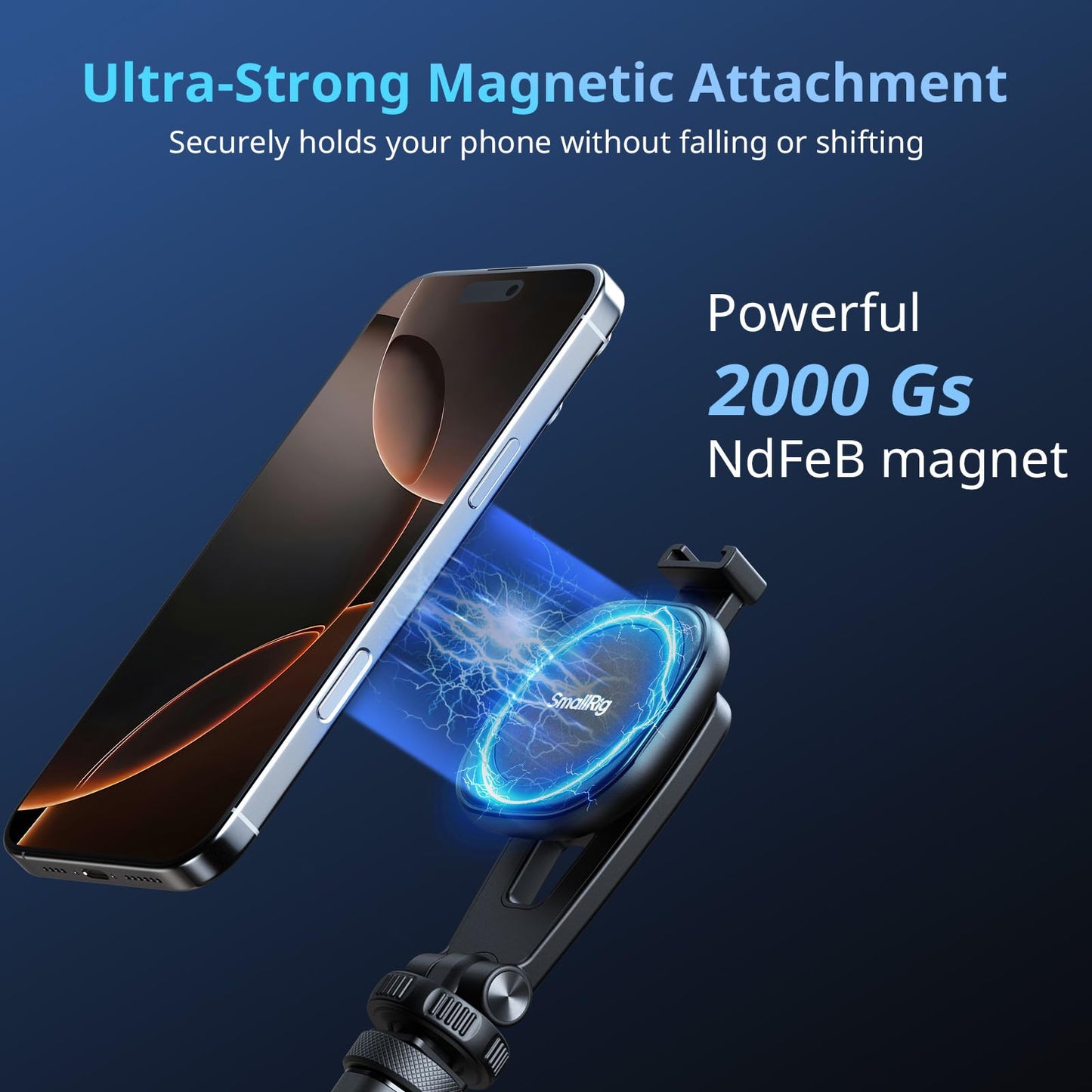 SMALLRIG Magnetic Camera Mounts Attachable Phone Clamp with Cold Shoe Mount NEW