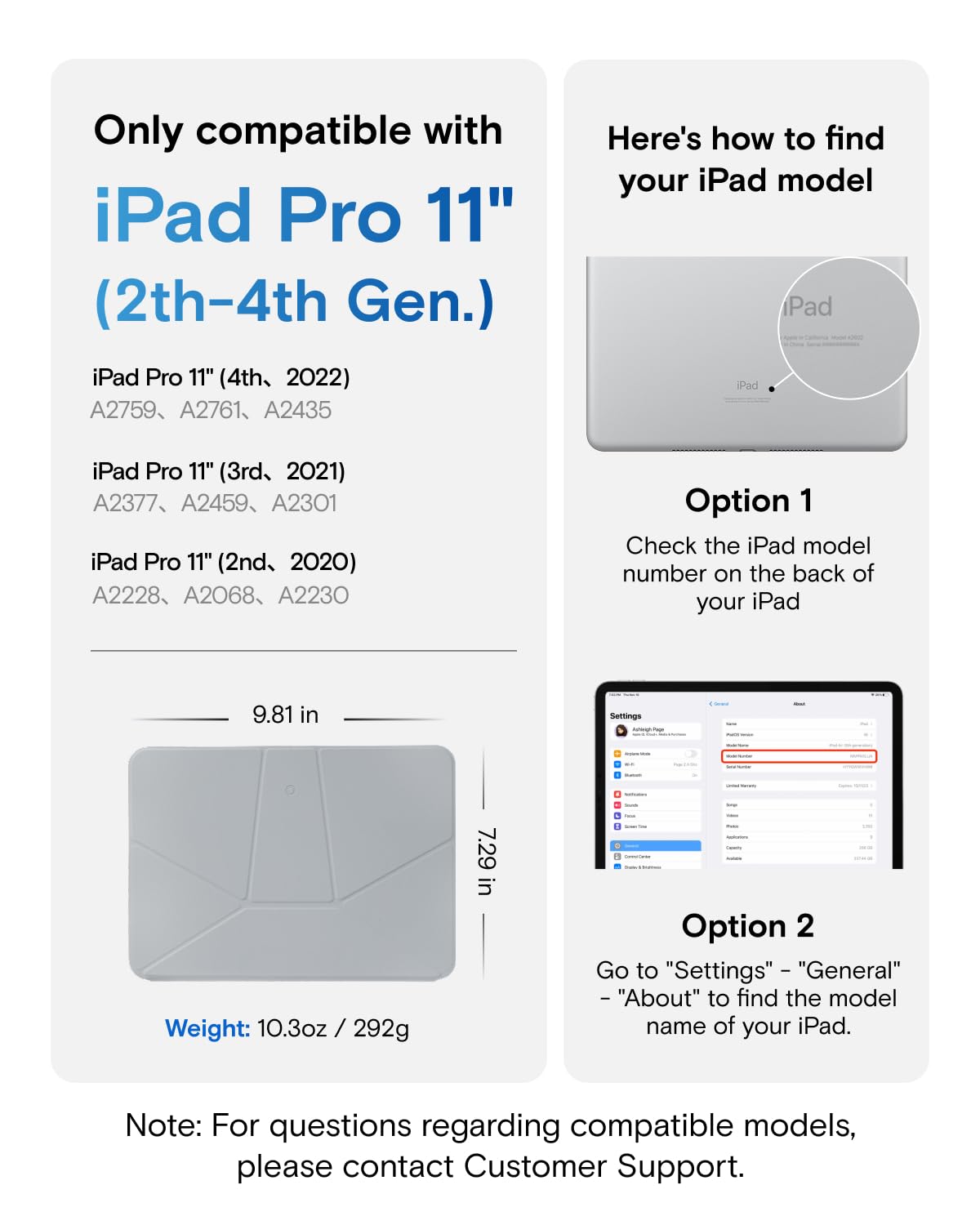 MOFT Slim Cases Folio Case for iPad Pro 11" in Cement x Sapphire Color NEW