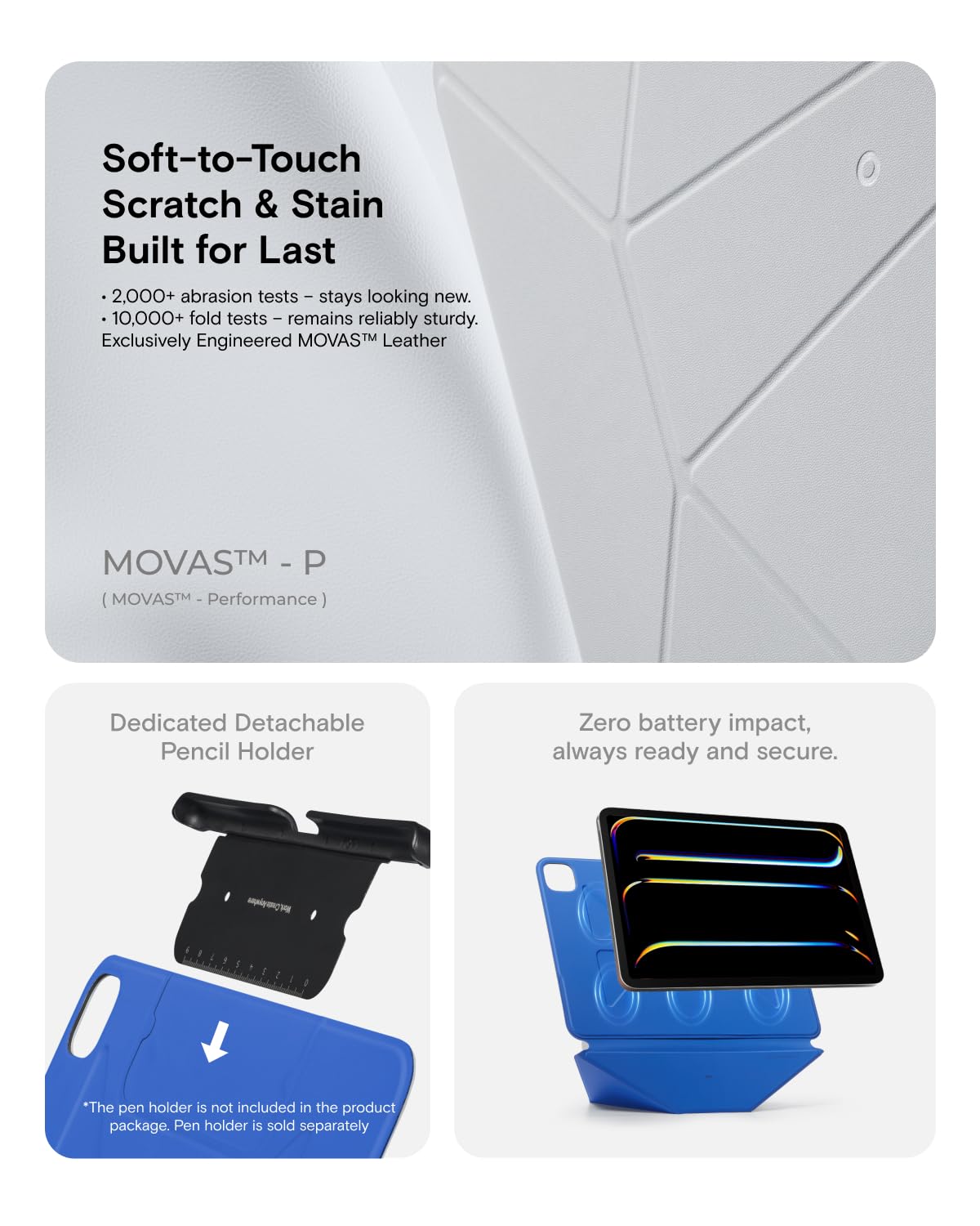 MOFT Slim Cases Folio Case for iPad Pro 11" in Cement x Sapphire Color NEW