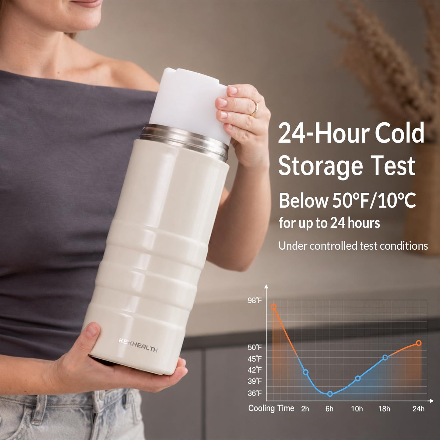 KEKHEALTH 650mL Breastmilk Containers Stainless Steel Breast Milk Cooler NEW