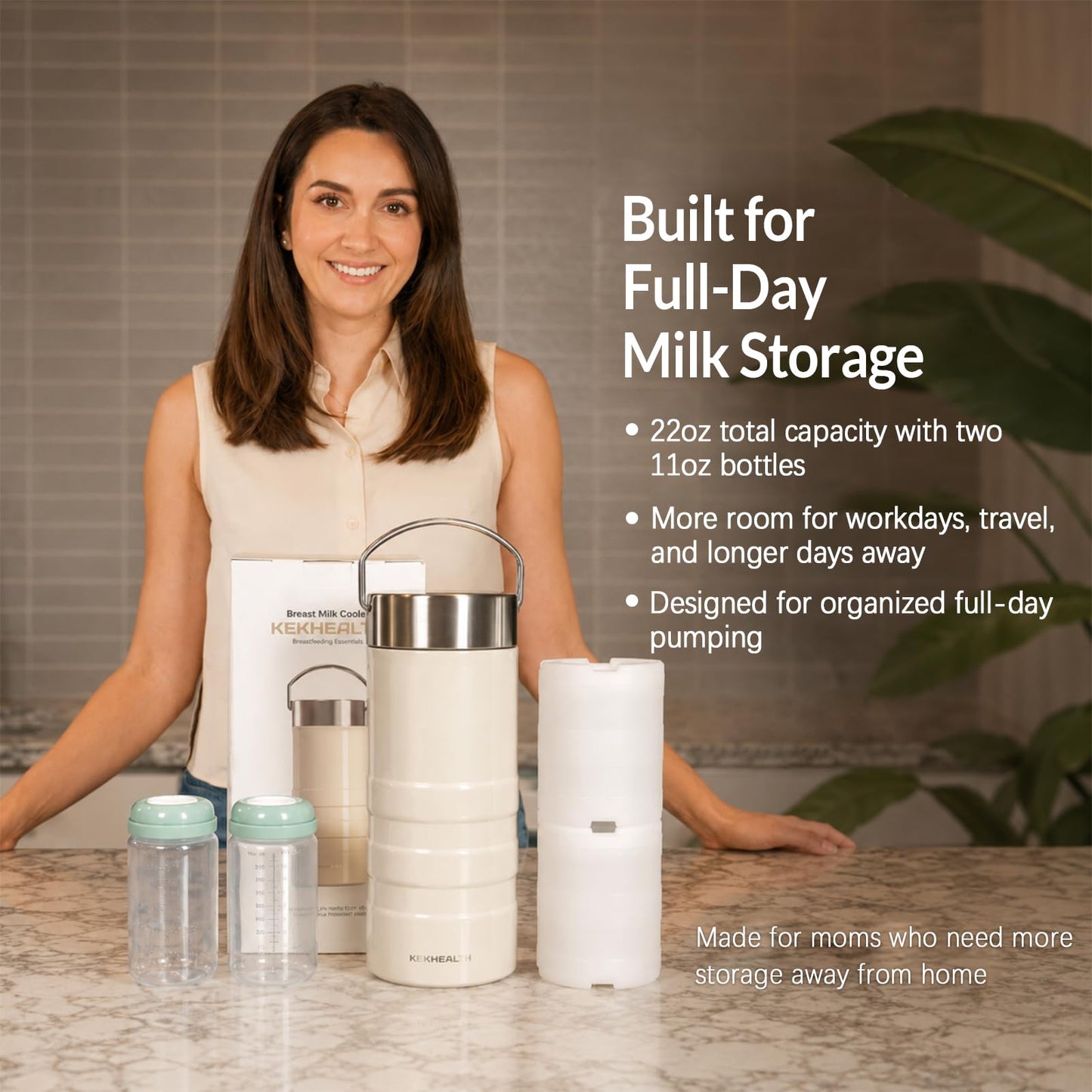 KEKHEALTH 650mL Breastmilk Containers Stainless Steel Breast Milk Cooler NEW