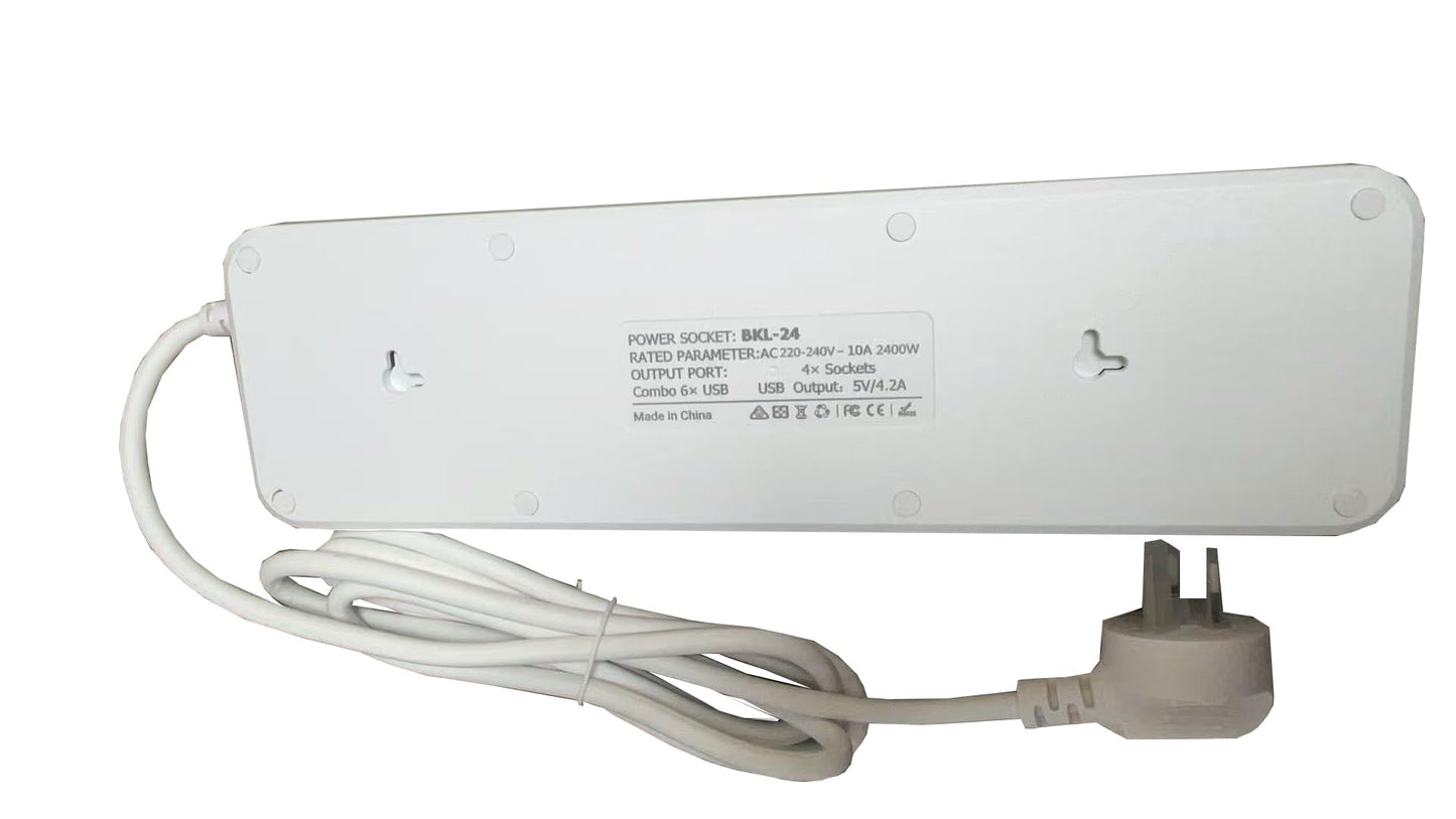 BOCHLION 4-Outlet Power Strip Surge Protector with Overload Protection, DEMO