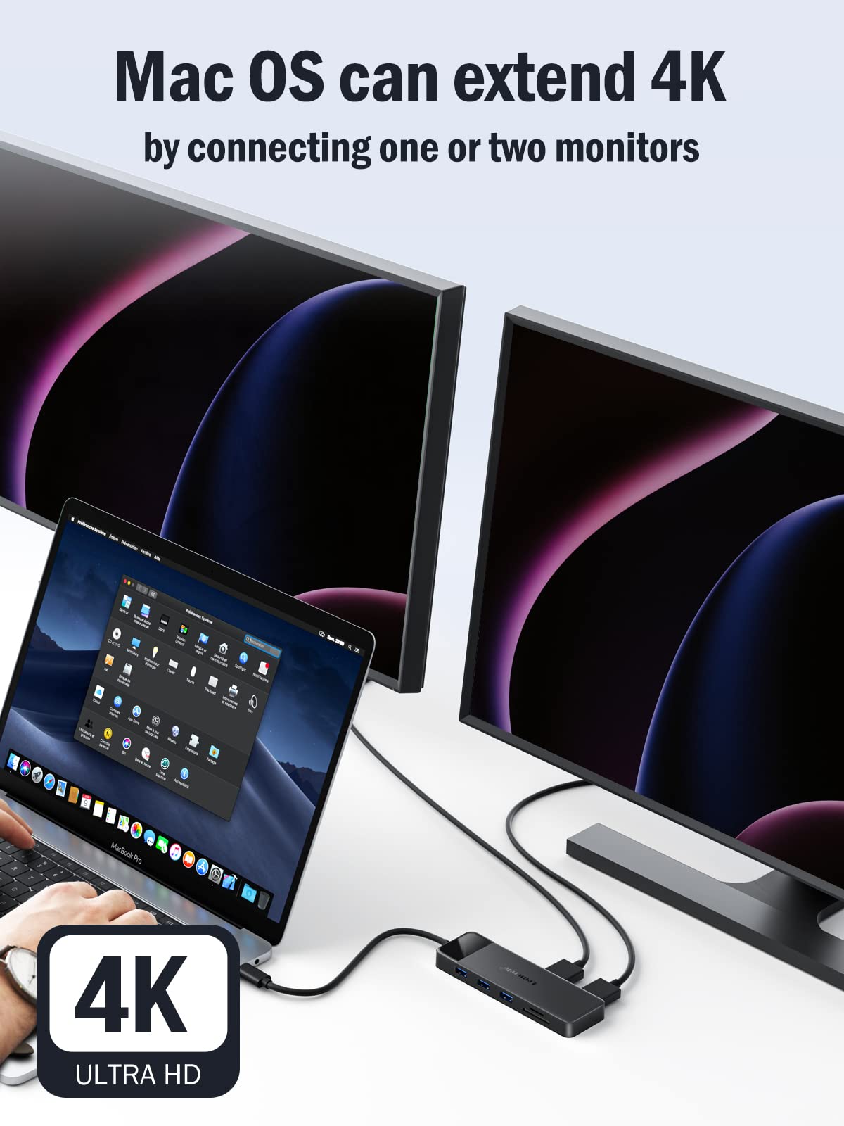 Lemorele USB-C USB Hubs Docking Station 10-in-1 Hub: 3 Displays, 2 HDMI, DEMO