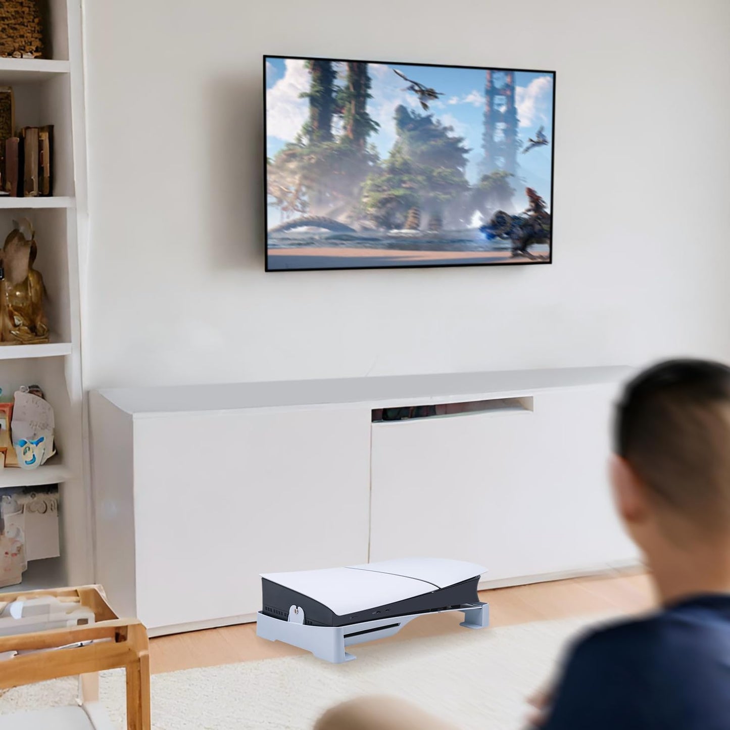 Mcbazel Horizontal Stand for PS5 Slim/Pro Console - Accessory Kit in White DEMO