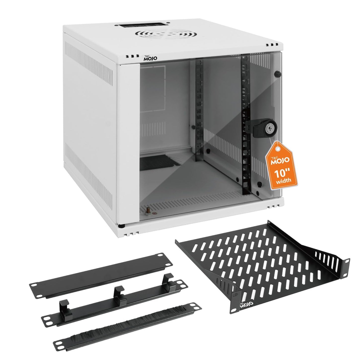 Tecmojo 6U Enclosures Wall Mount Network Cabinet Enclosure, White, 300mm DEMO