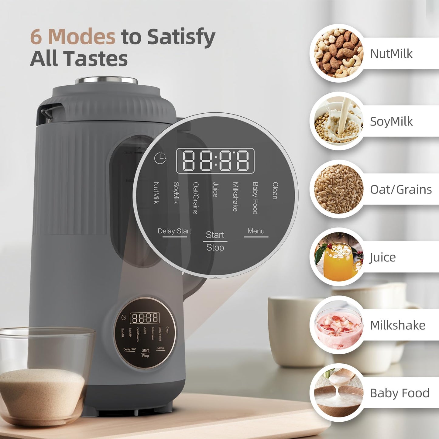 ZophanX Automatic Jug Blenders Soy Milk Maker Nut 35oz Borosilicate Glass NEW