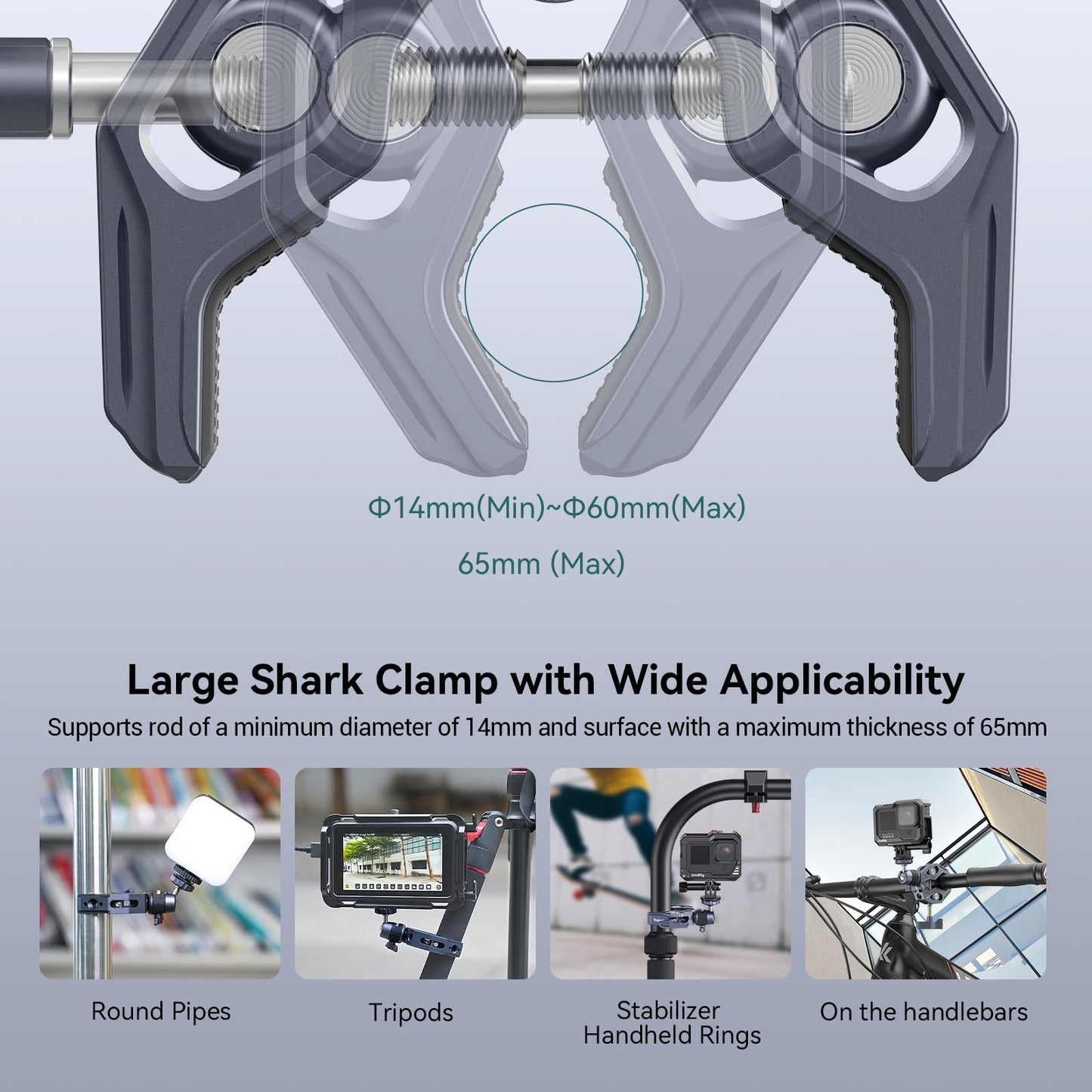 SMALLRIG Camera Mount Clamp Motorcycle Bike Handlebar Mounting Kit Blue NEW