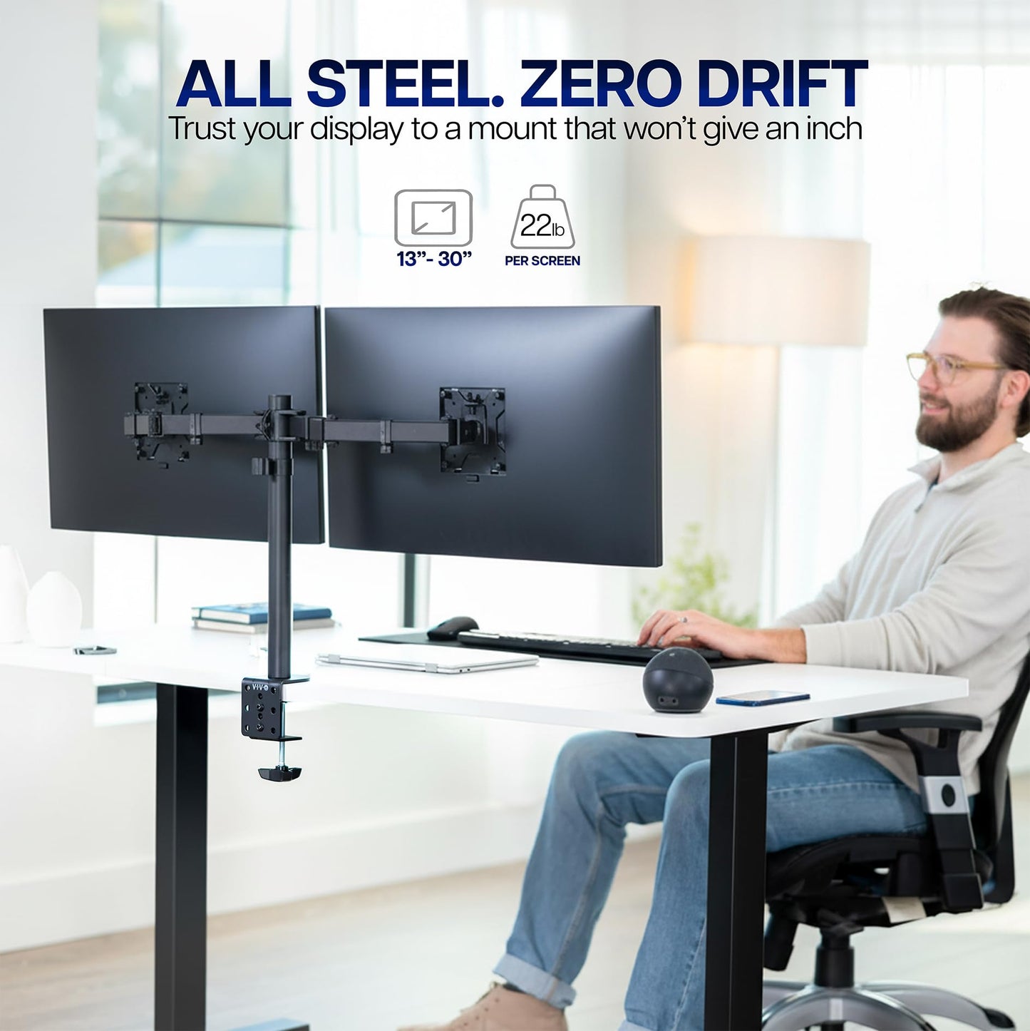 VIVO Dual Monitor Desk Mount - Fully Adjustable Heavy Duty Stand DEMO