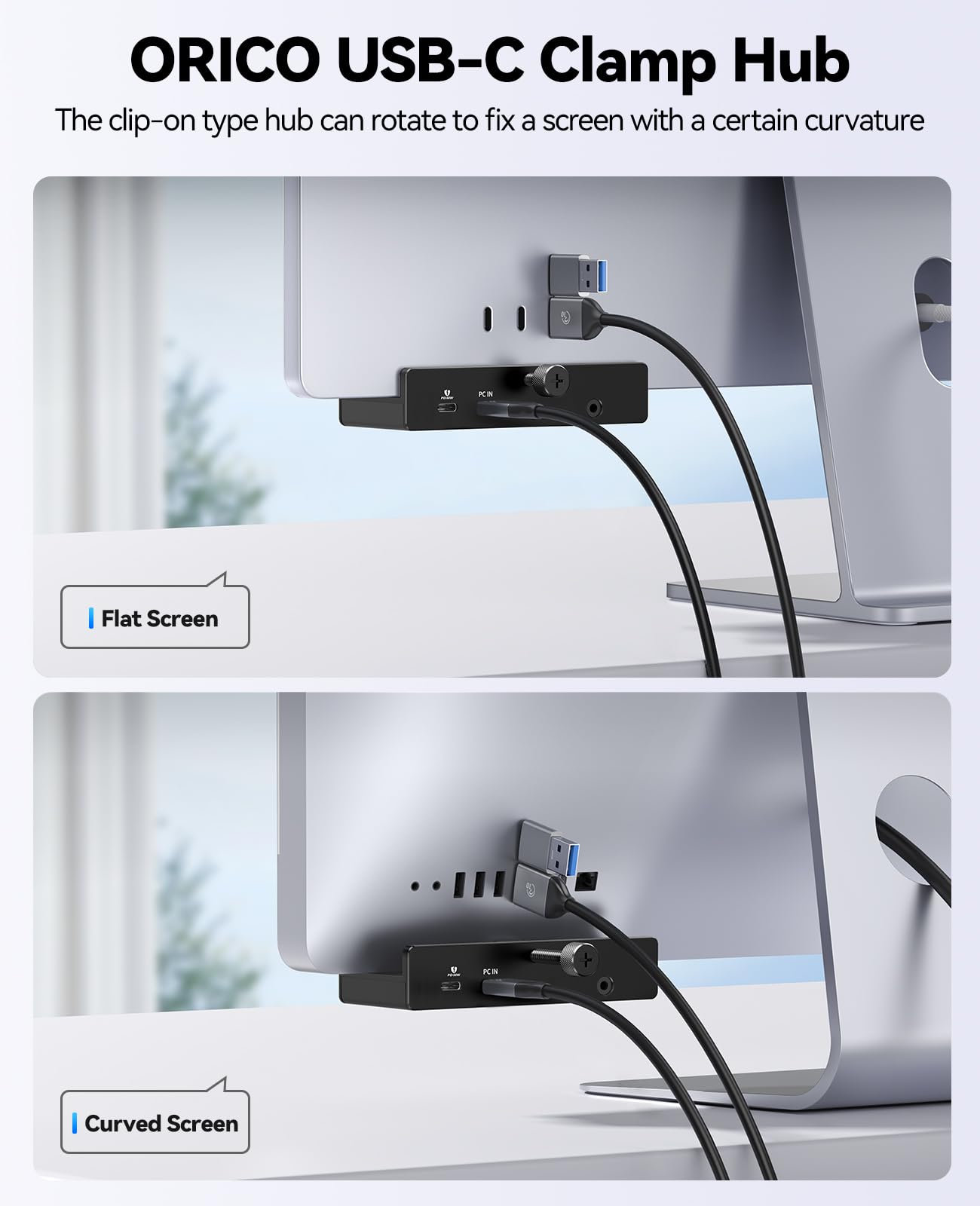 ORICO 6-Port USB Hubs USB 3.2 Hub with 60W Type-C PD Charging, 10Gbps Data DEMO