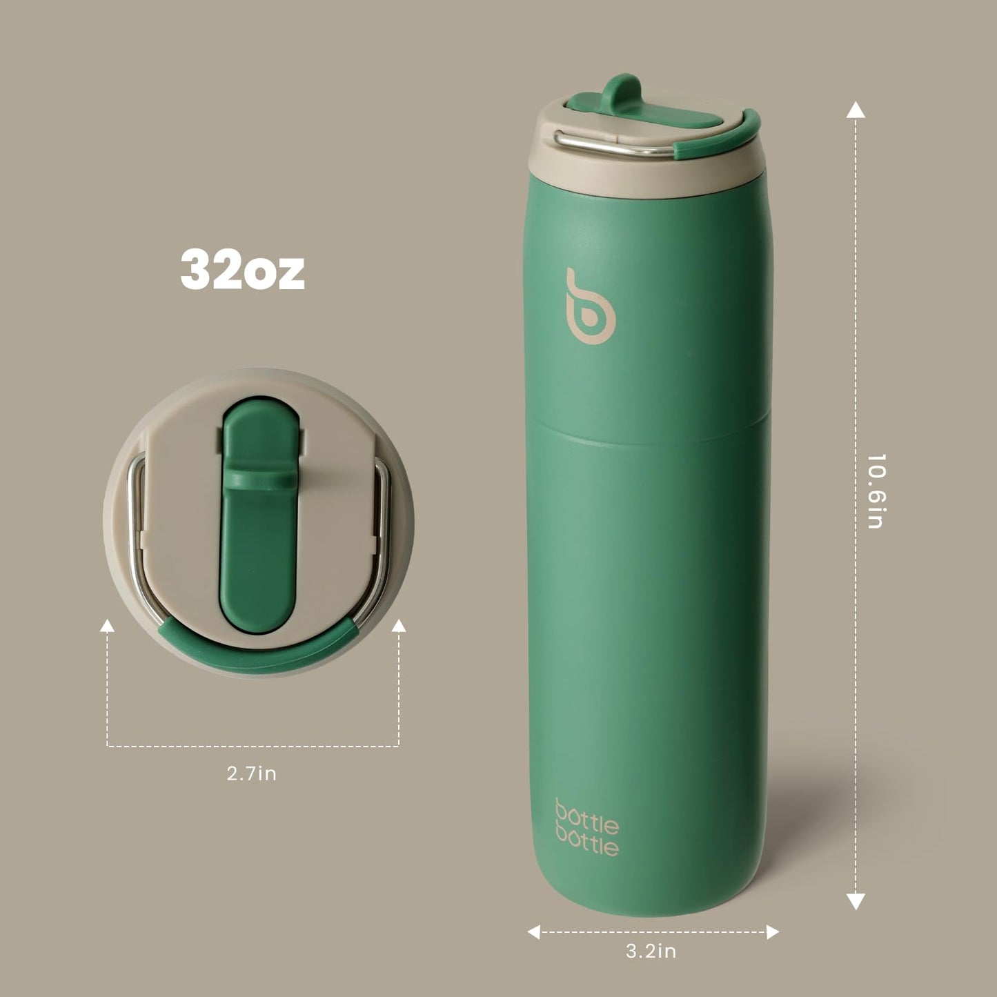 BOTTLE Insulated Stainless Steel Sports Water Bottle, Forests Design, 32 oz NEW