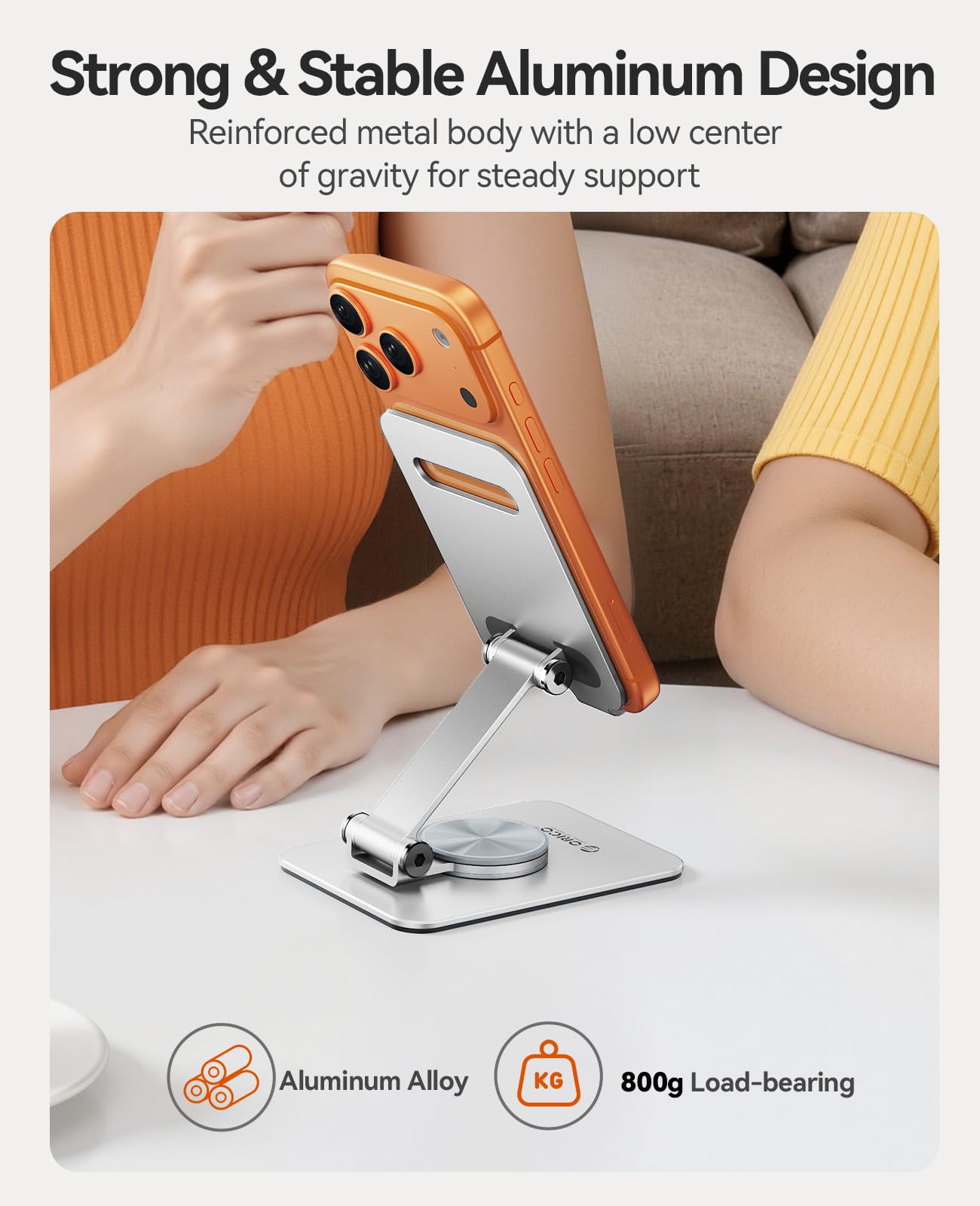 ORICO Adjustable Metal Phone Holder Stand for Desk Stable Aluminum Bedstand NEW