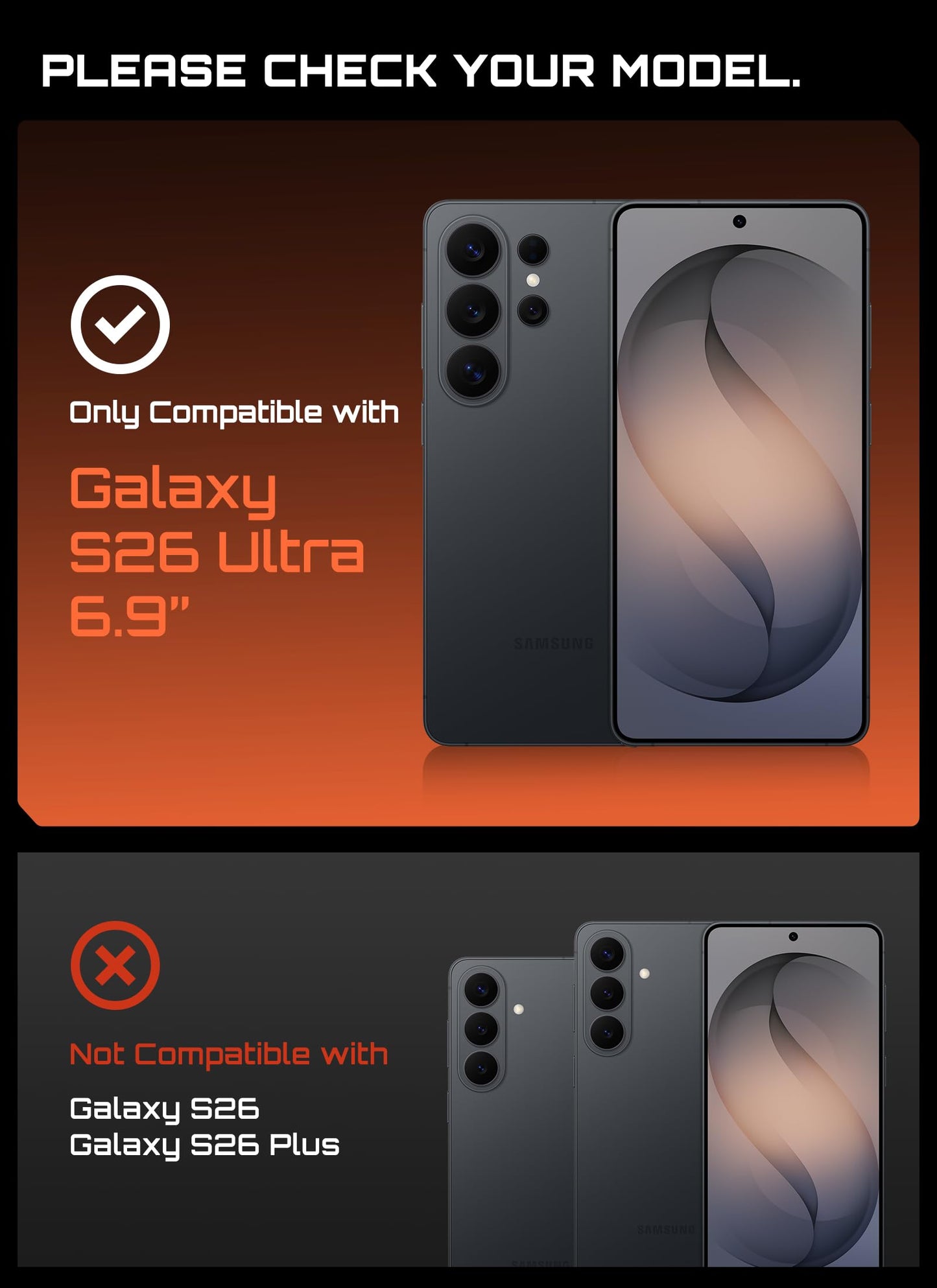 SUPCASE Protective Basic Cases Black Case for Samsung Galaxy S26 Ultra 5G DEMO