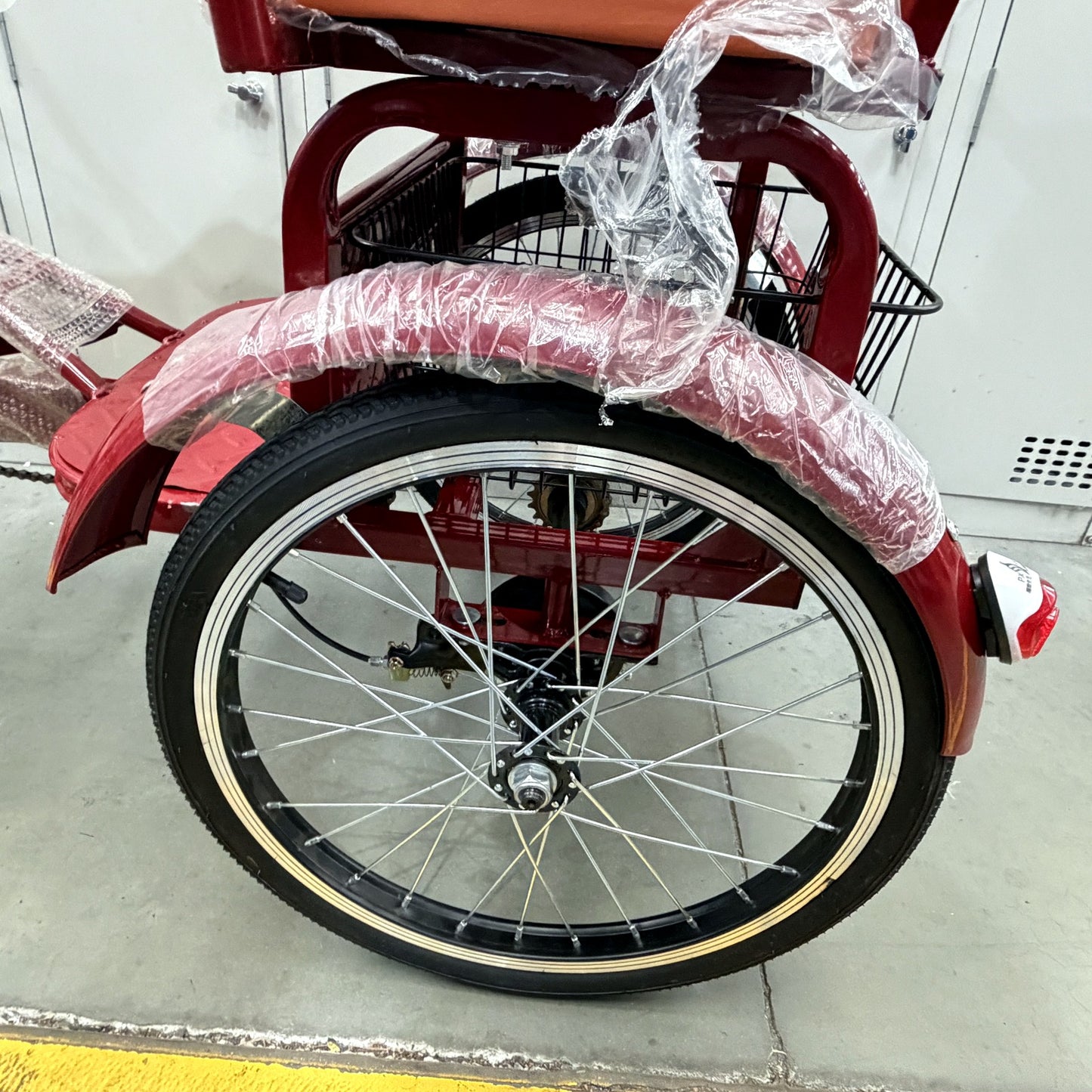 JSuper Red Tandem Trike With Rear Seat & Basket Bicycle 48" Tyre Tricycle DEMO