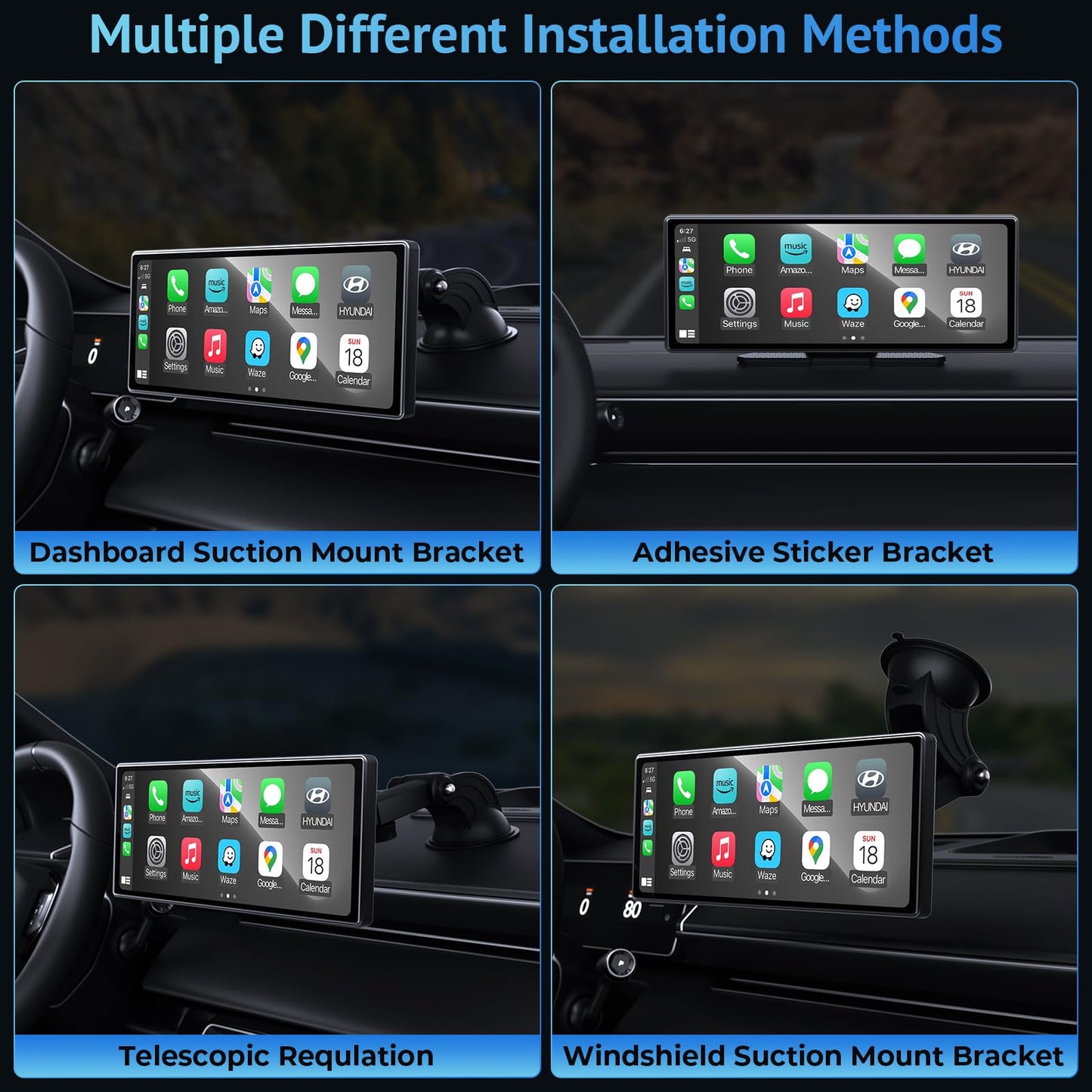 Wonsidary Wireless/Wired Carplay Screen Android Auto Mirror for Car DEMO