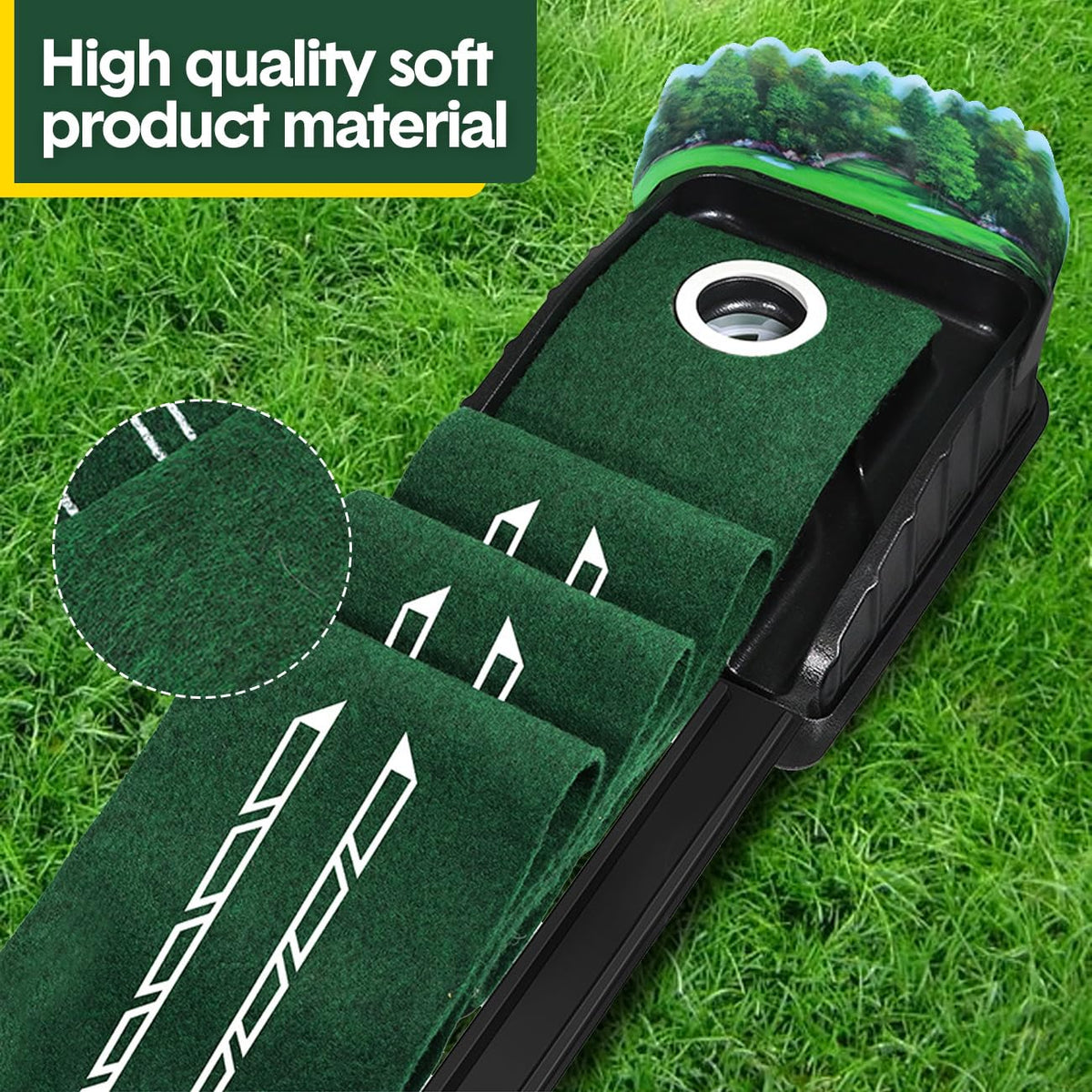 Aumerage Sports Rubber Golf Practice Mat 22.5x252cm Green Driving Range NEW
