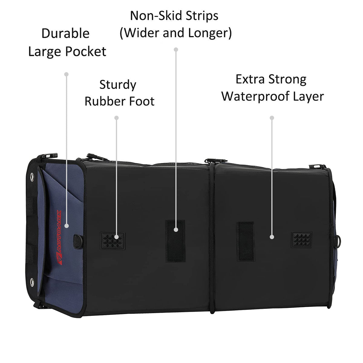AUTOARK Multipurpose Boot Bags Car Trunk Organizer Foldable Lid Straps NEW