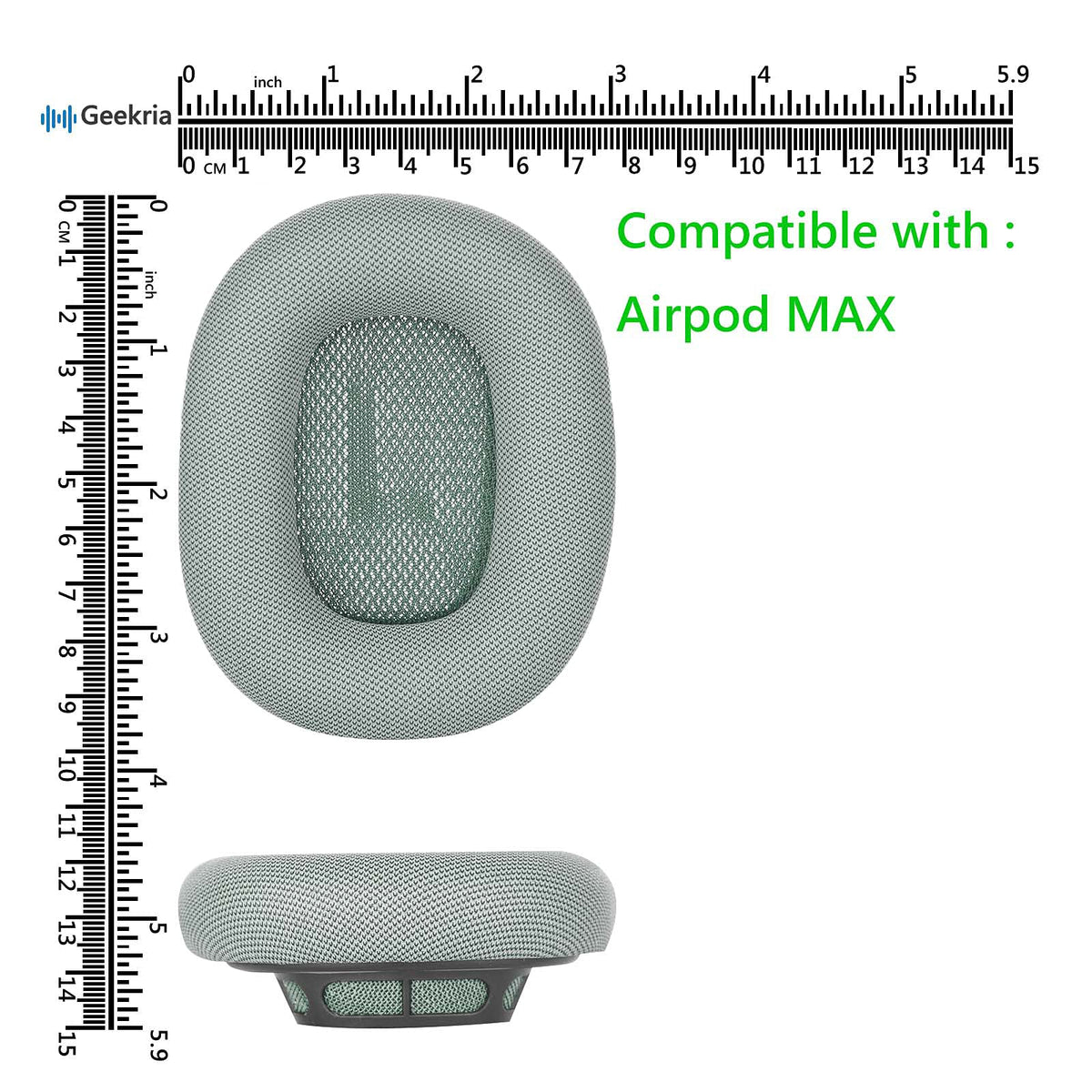 Geekria Green Memory Foam Earpads for Apple AirPods MAX Headphones NEW
