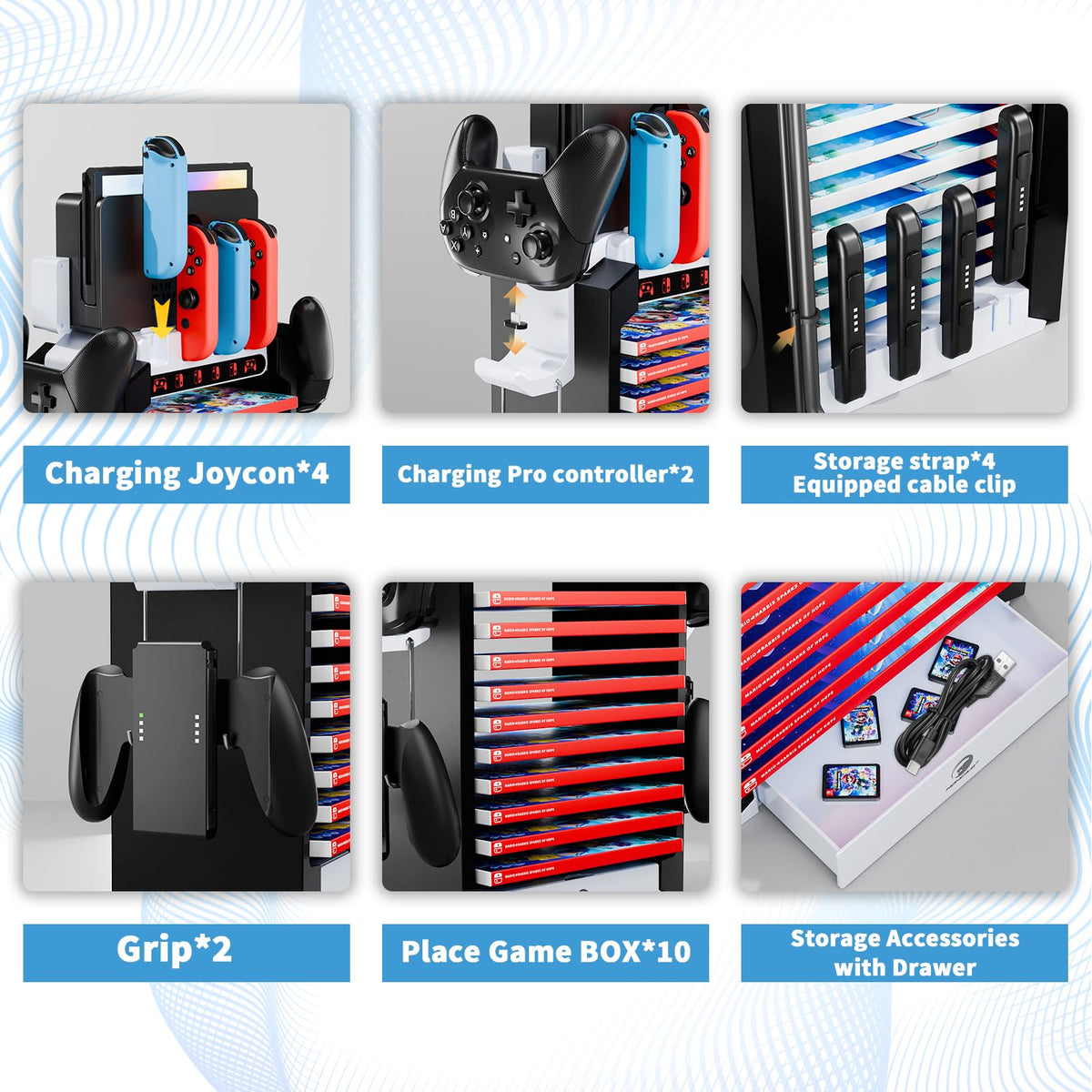 HONCAM Multifunctional Accessories Switch Organizer Station DEMO