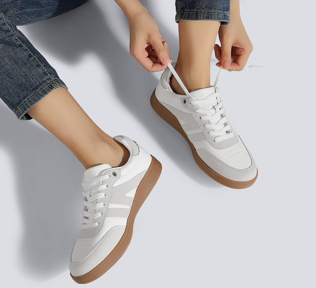LUCKY STEP Casual Trainers Retro Gum Sole Sneakers Skate Shoes Women US 11 NEW