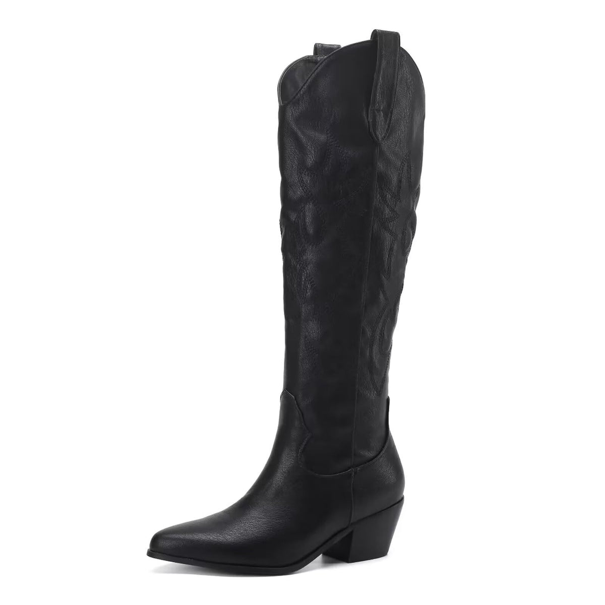 CIERWS Embroidered Western Cowgirl Boots Knee High Black Ladies US 6 NEW