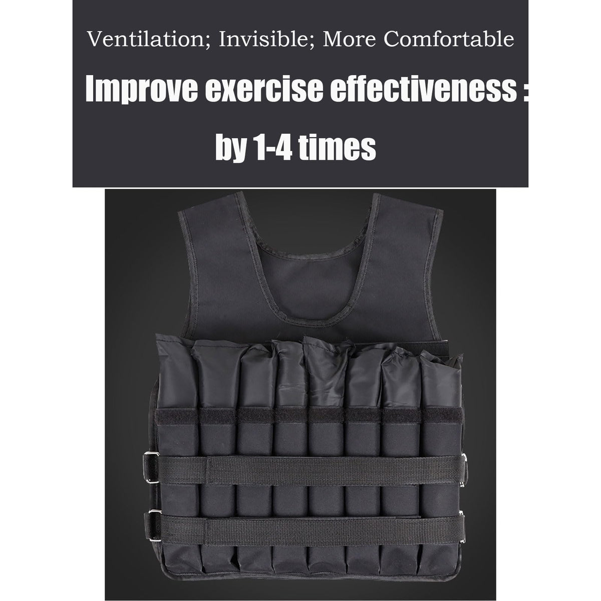 KAPEICamper 8kg Black Weight Vest for Workout Training Fitness Exercise NEW