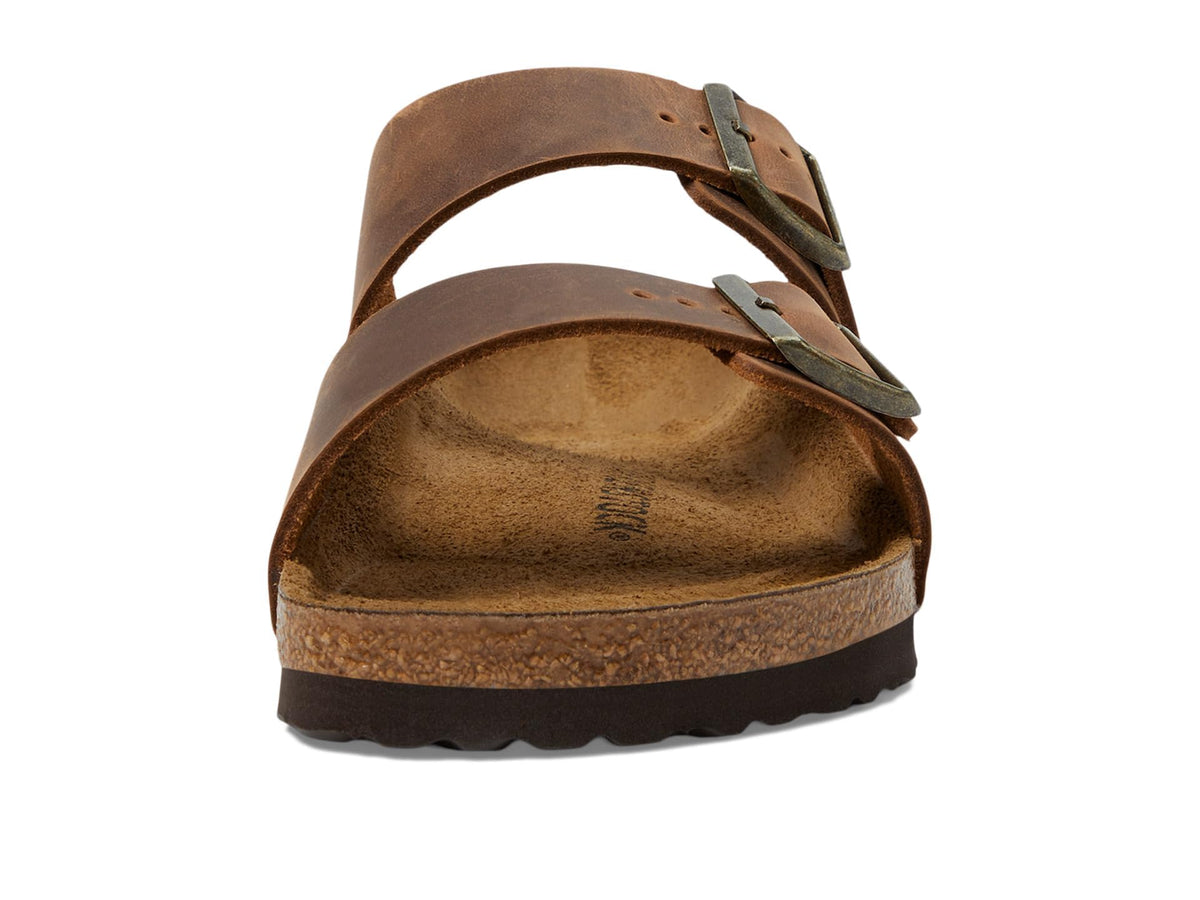 Birkenstock Arizona Cognac Mid Brown Leather Sandals Unisex M 7 L 8 EU 39 DEMO