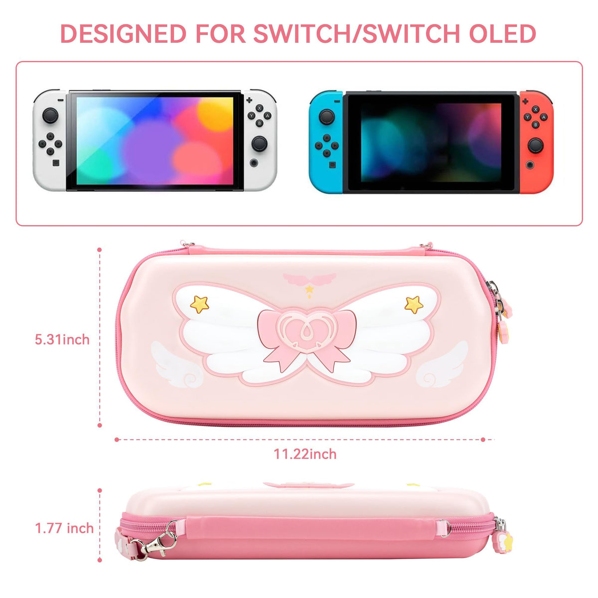 GeekShare Compact Portable Pink Switch Carrying Case Hardshell Storage DEMO