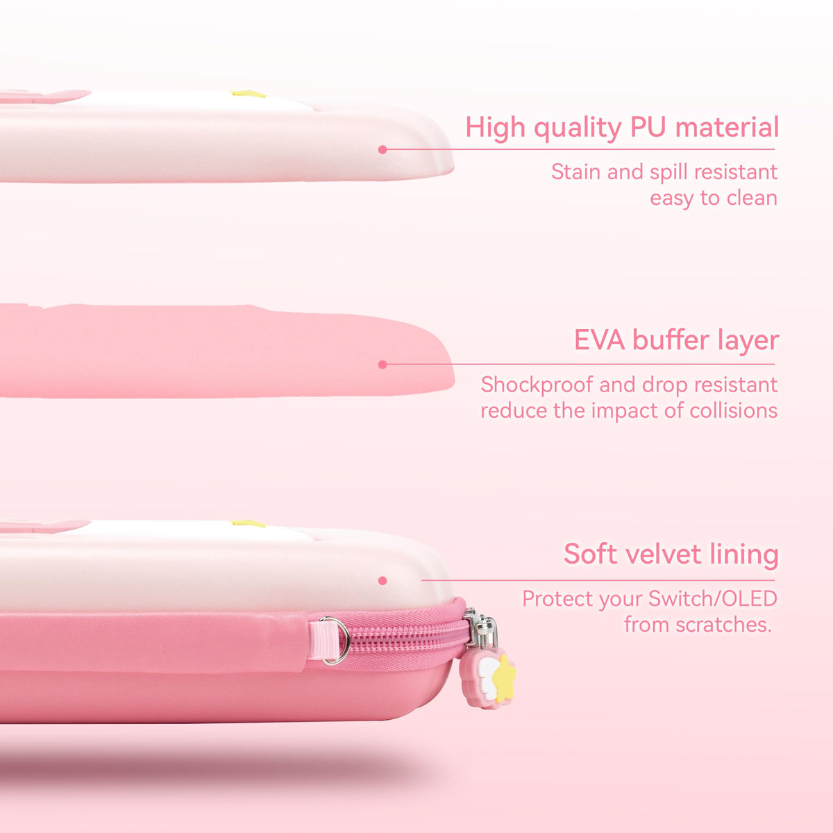 GeekShare Compact Portable Pink Switch Carrying Case Hardshell Storage DEMO