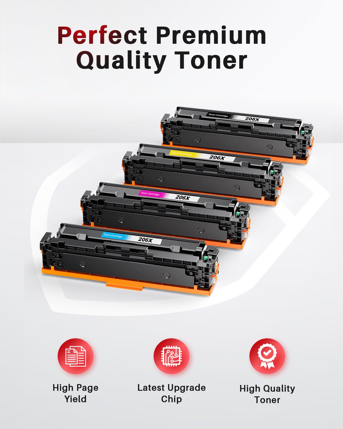 Halloya 206A High Yield Replacement Toner Cartridges, Multi-color 4 Pack NEW