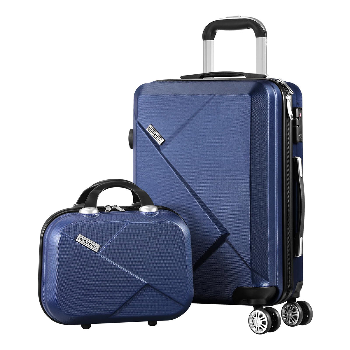 MAZAM 2-Piece Carry On Luggage Set with Trolley Bag and Suitcase NAVY DEMO