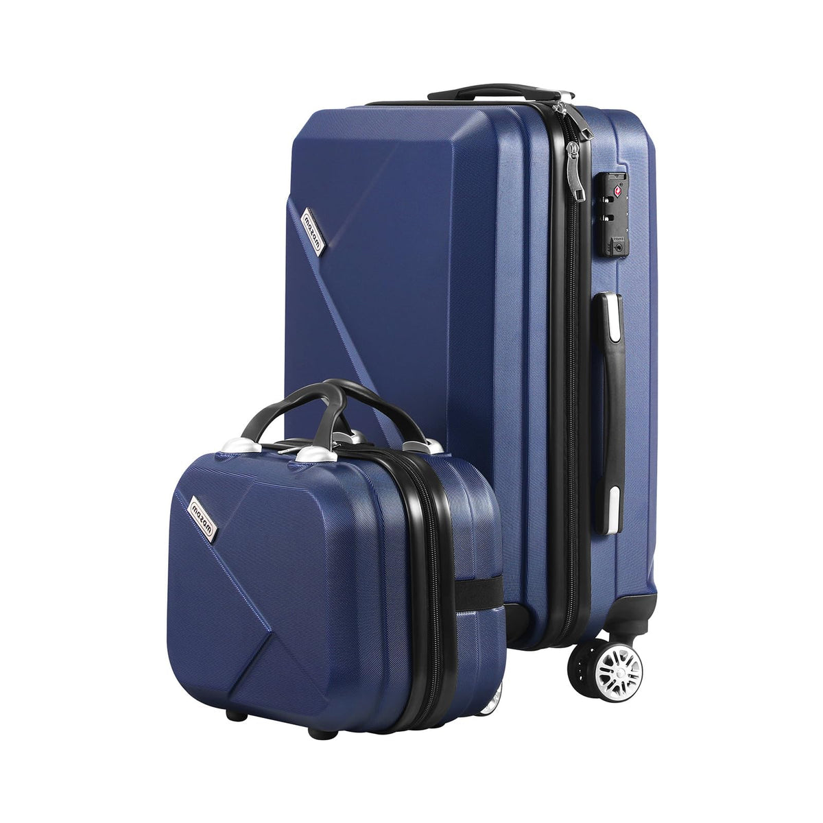 MAZAM 2-Piece Carry On Luggage Set with Trolley Bag and Suitcase NAVY DEMO
