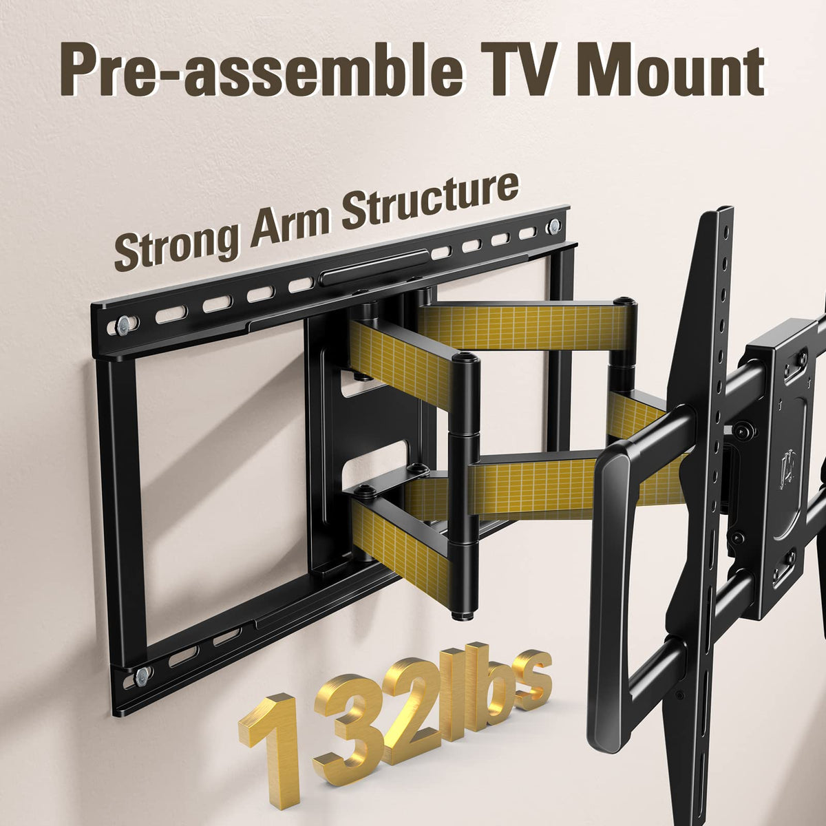 Mounting Dream Black TV Wall Mount Bracket for 42-90 Inch TVs up to 132 lbs DEMO