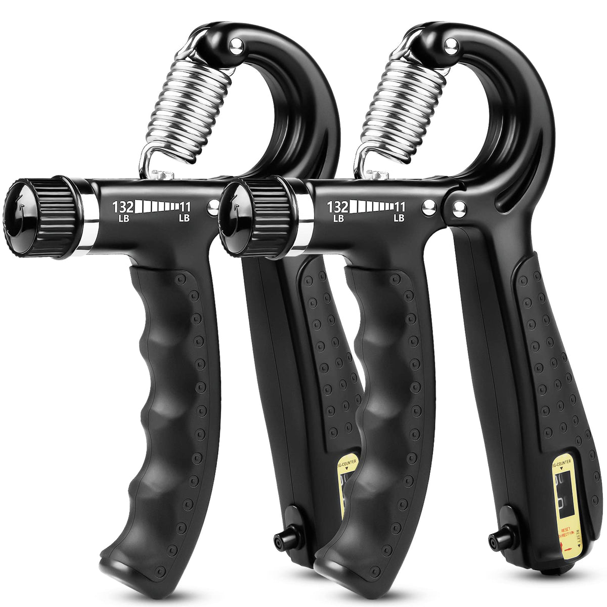 EPKAOZEY Hand Grip Strengthener 2 Pack Adjustable Resistance Black DEMO