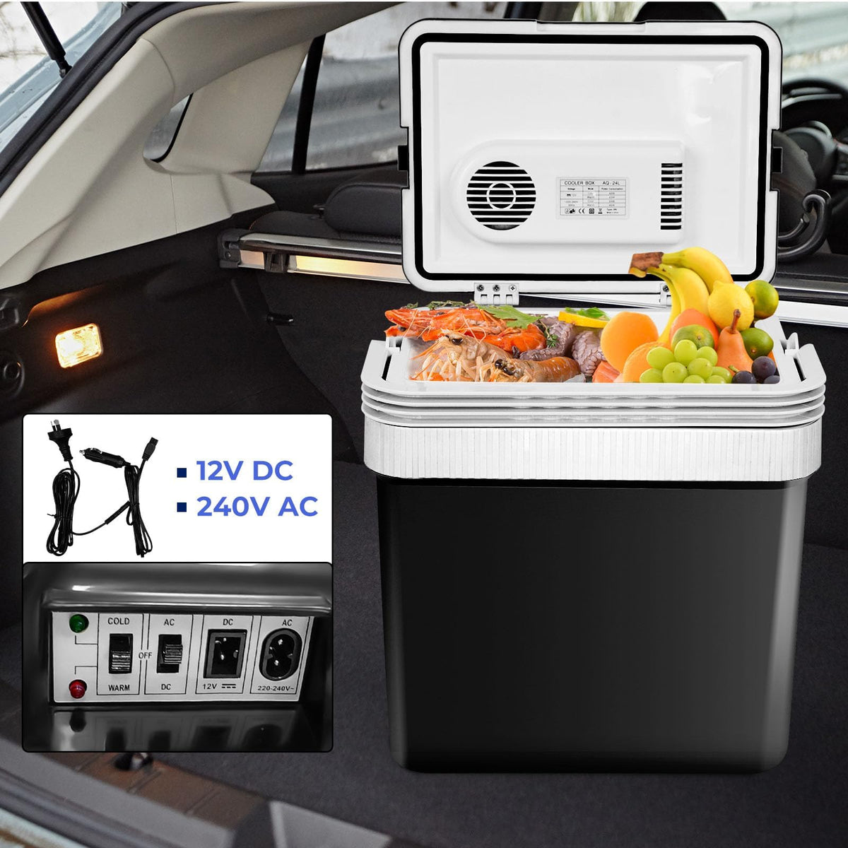 YOPOWER 24L Refrigerators Mini Portable Car Fridge Thermoelectric Cooler NEW