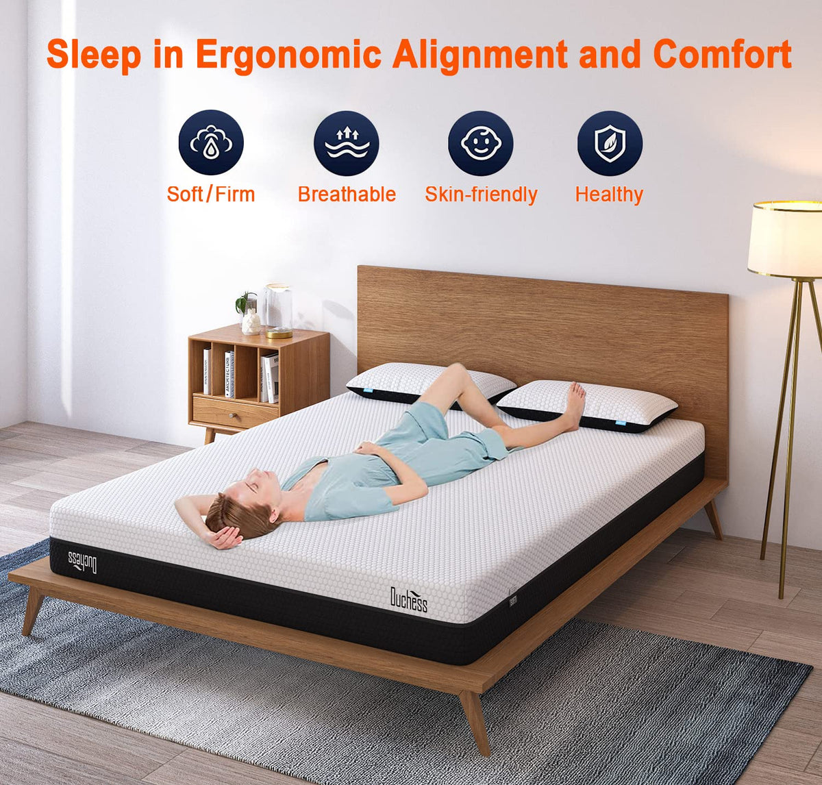 Duchess Gel Mattresses Memory Foam Mattress Single Black White Advanced NEW