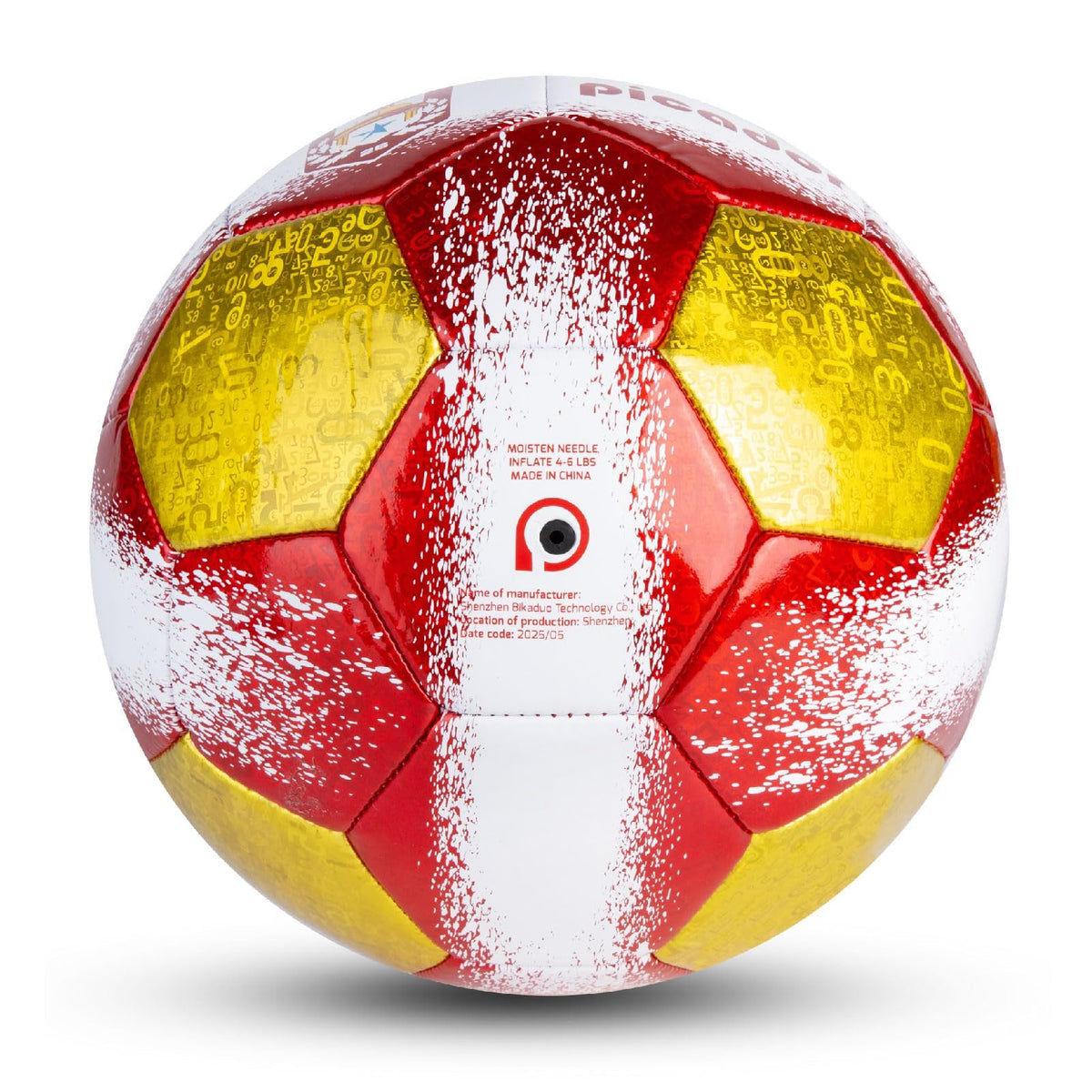 PP PICADOR Size 4 Soccer Ball Red/Yellow Laser Leather Training & Pump NEW